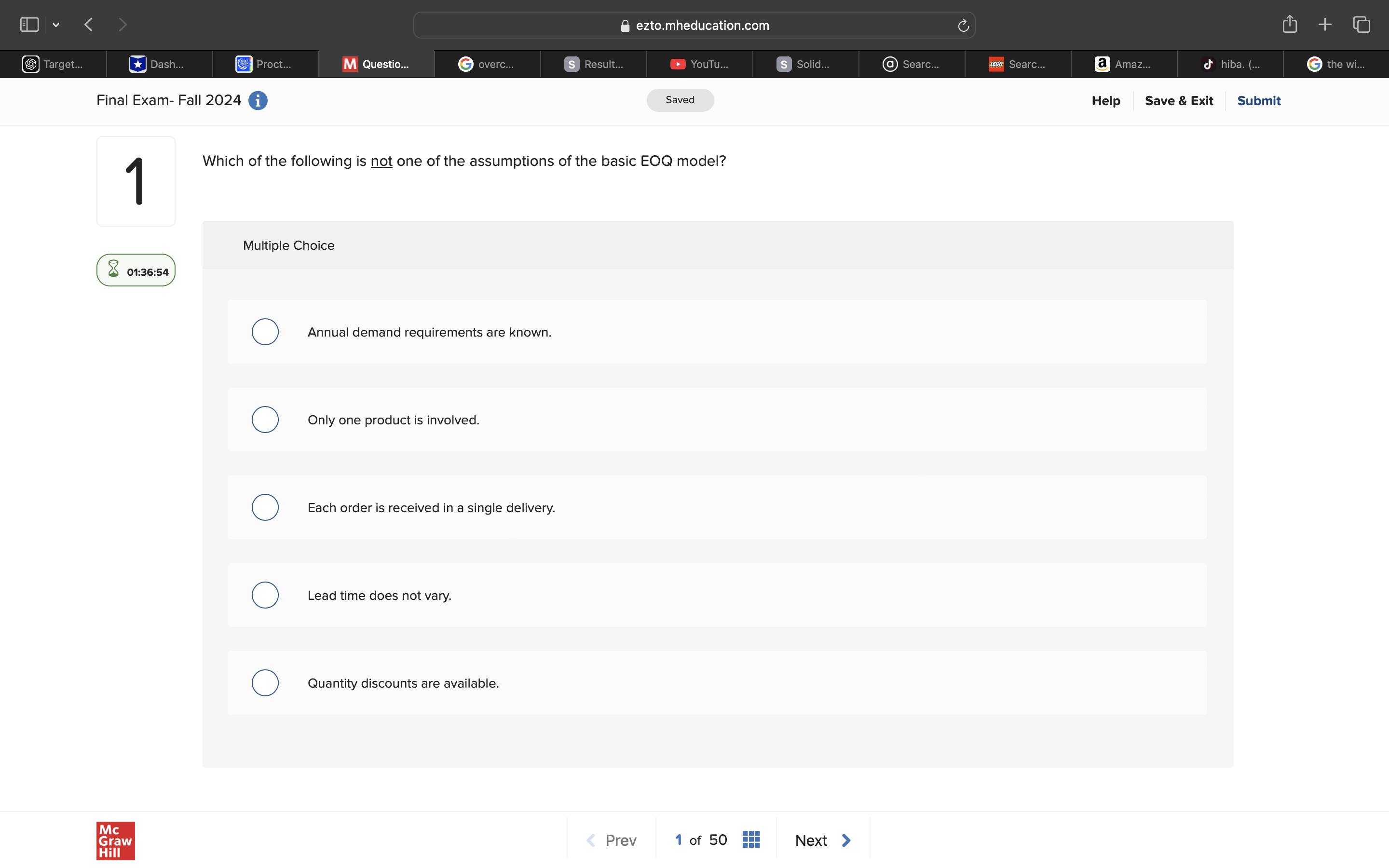 answer @ ezto.mheducation.com M Questio... Final
