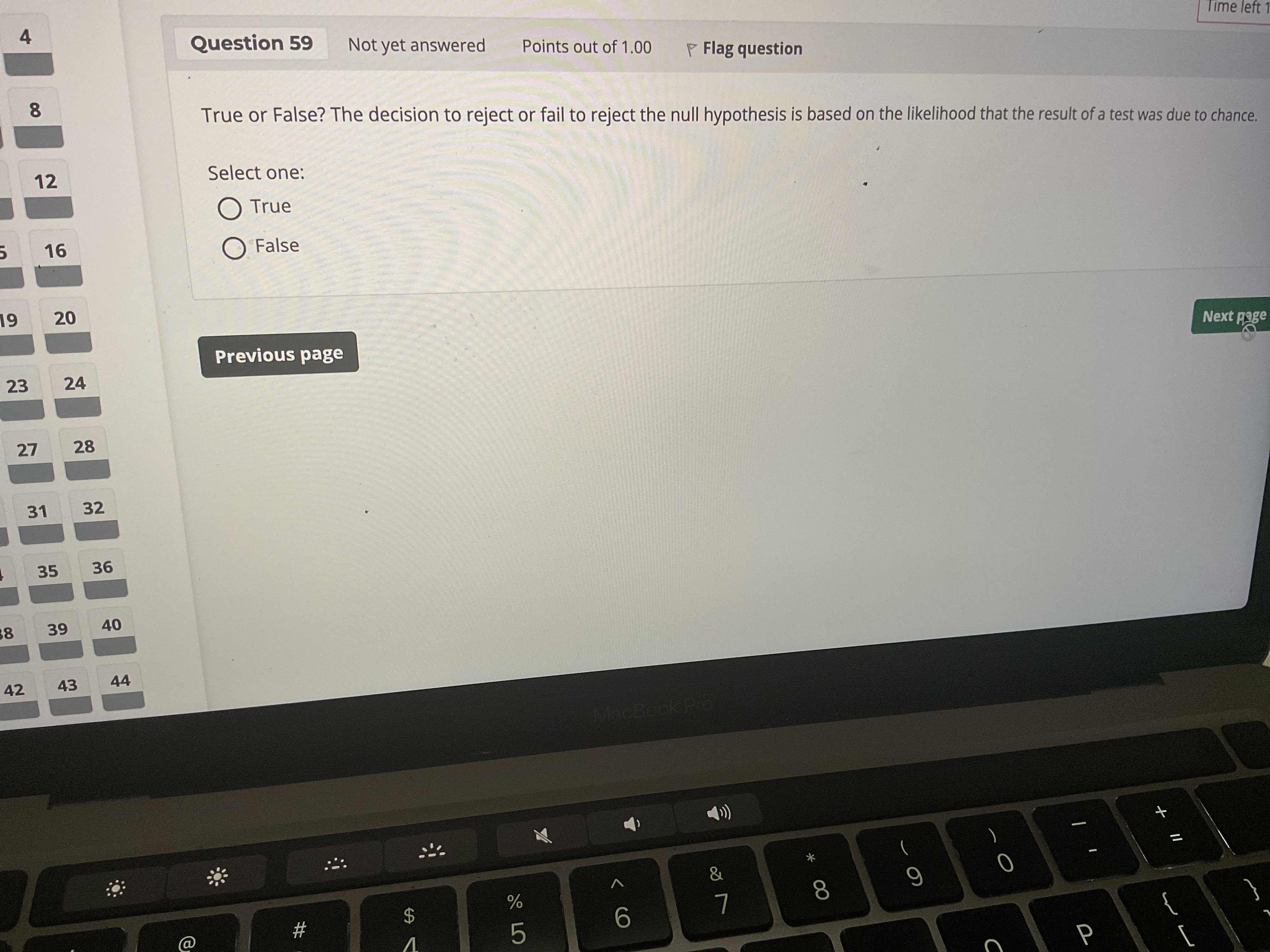 Answer 4 Question 59 Time left Not yet answered