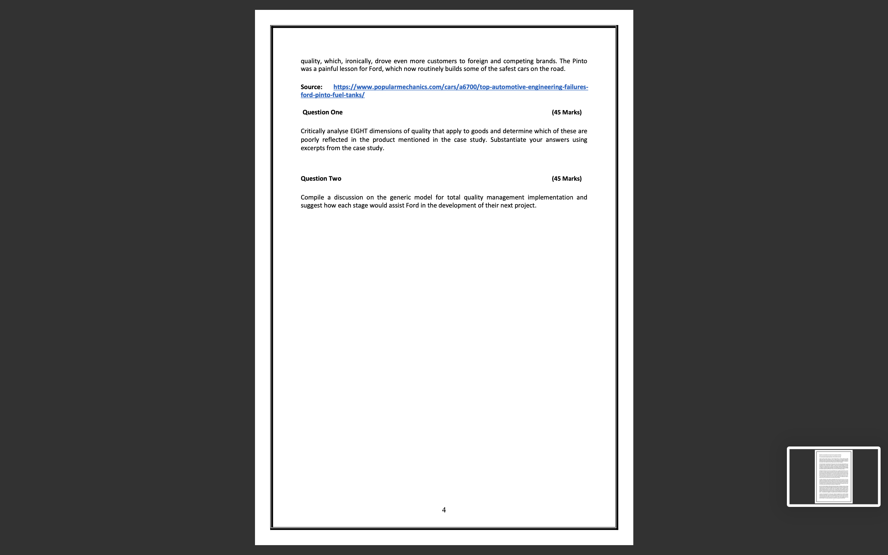 Read the case study below and answer ALL the