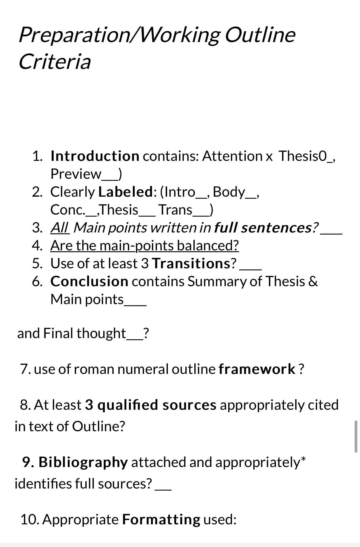 Objective Construct and deliver a 4-5 Minute
