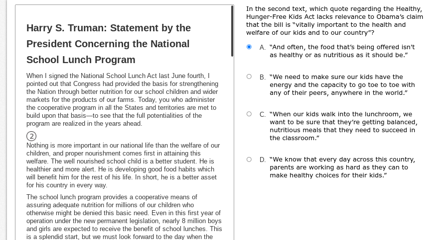 answer Harry S. Truman: Statement by the