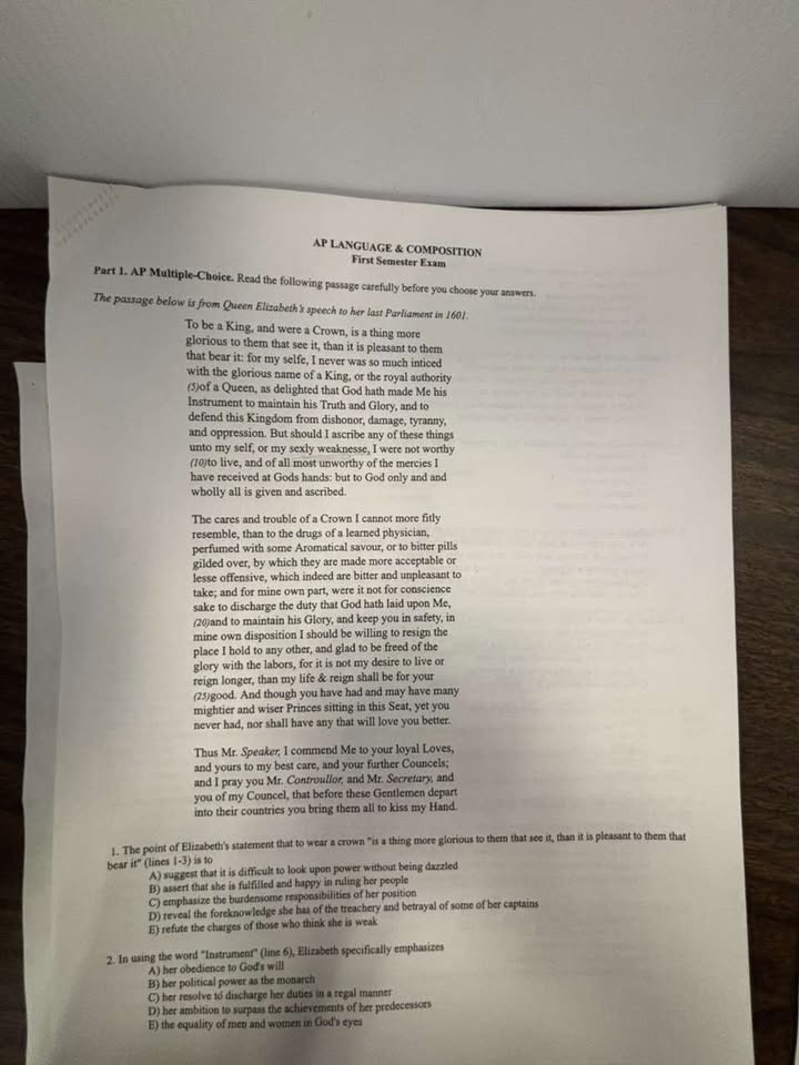 the answers to the question AP LANGUAGE &