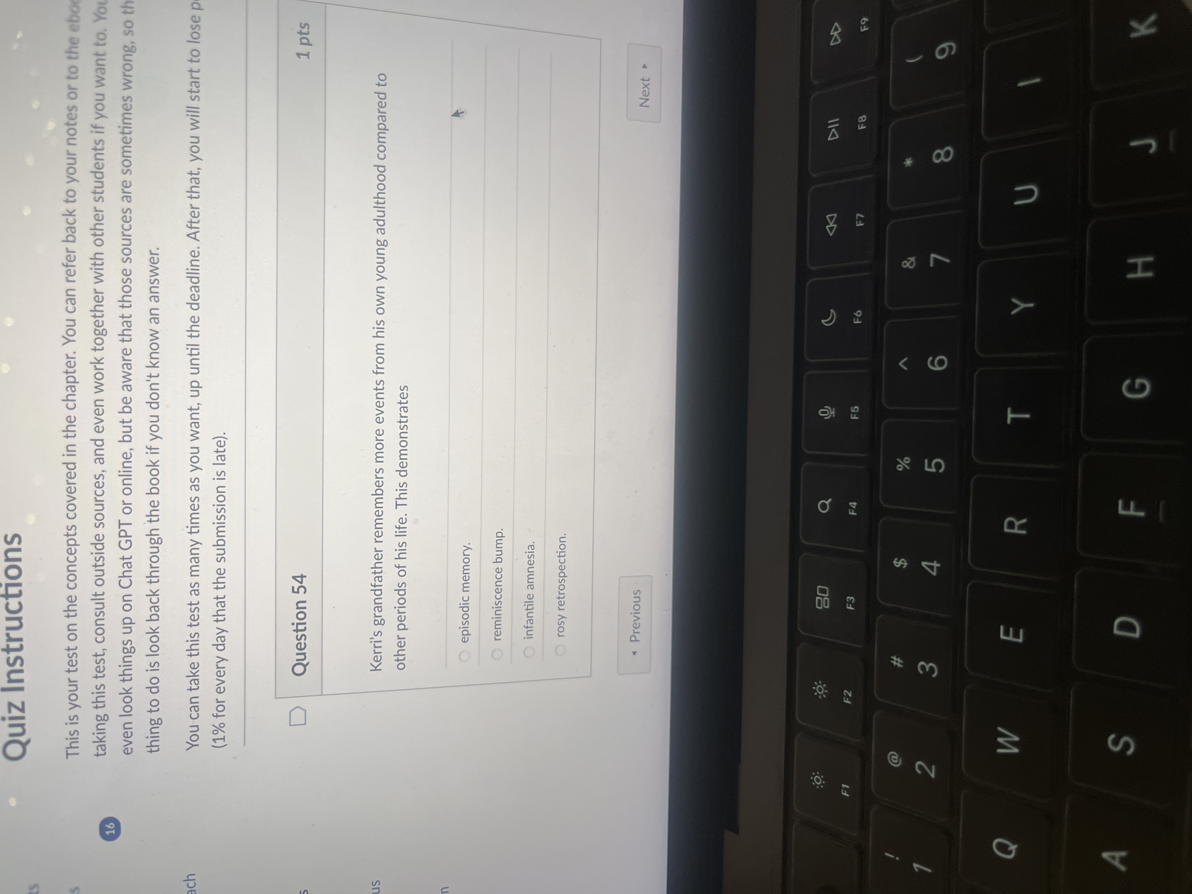 answer Quiz Instructions This is your test on the