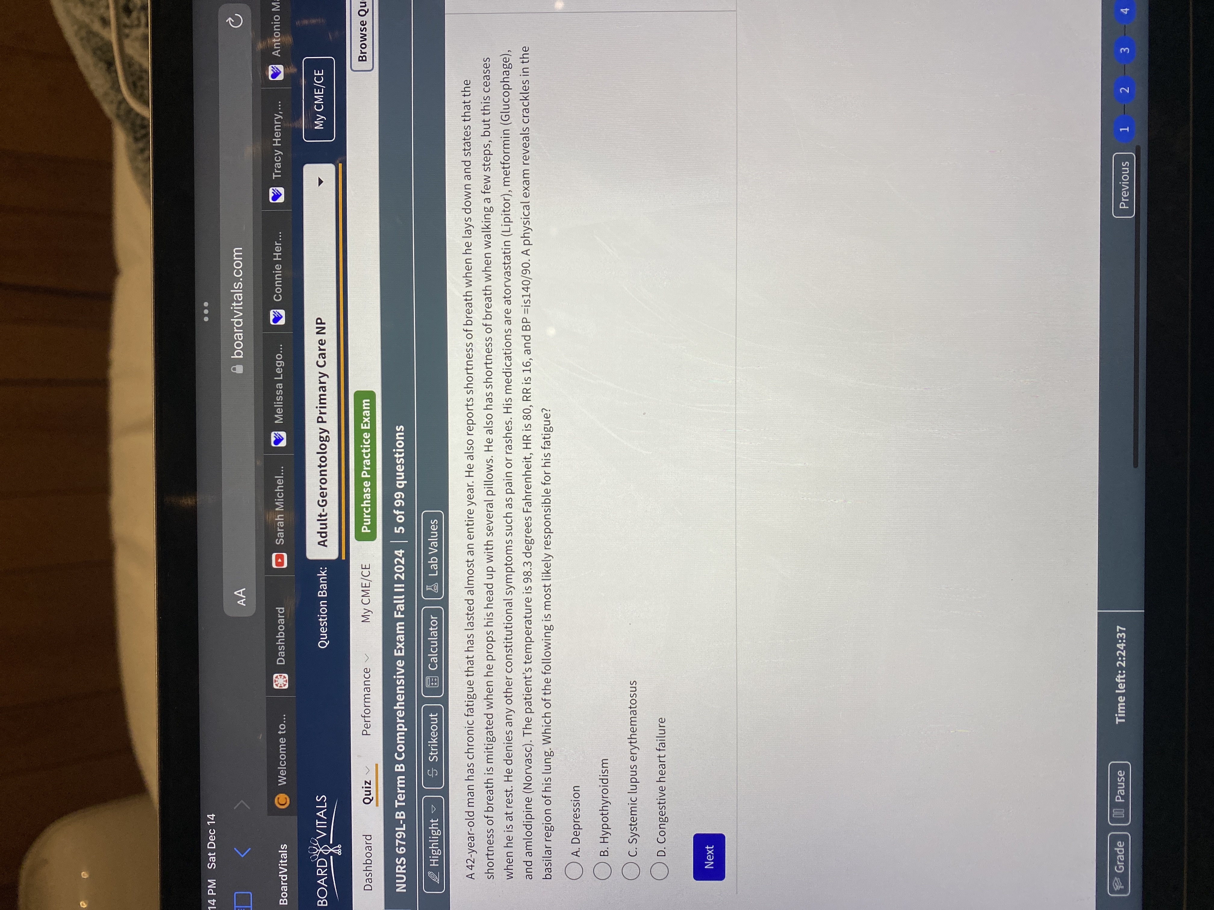 Answer 14 PM Sat Dec 14 . . . AA boardvitals.com