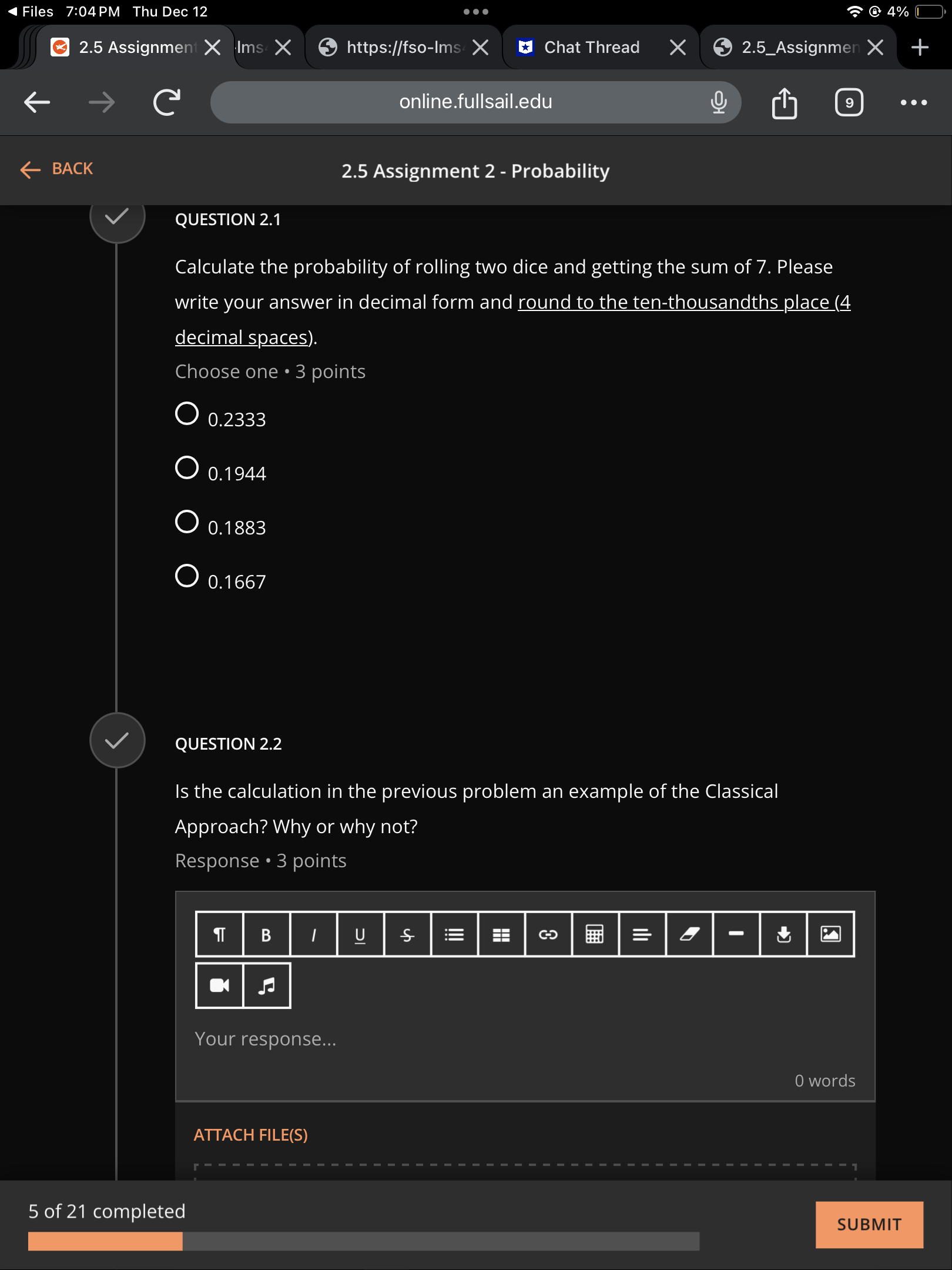 Answer Files 7:04PM Thu Dec 12 . . . @ 4% 2.5