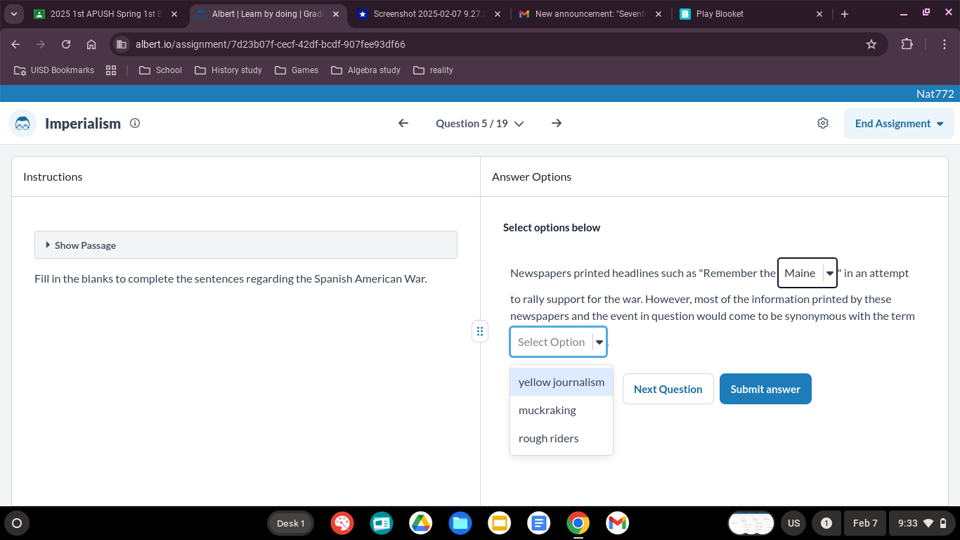 answer Nat772 >) Imperialism Question5/19 v > 33