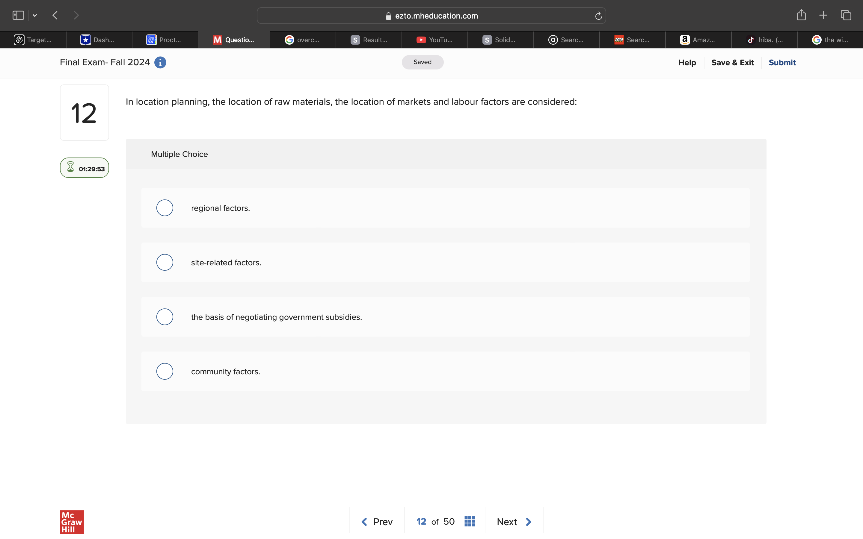 answer @ ezto.mheducation.com M Questio... Final
