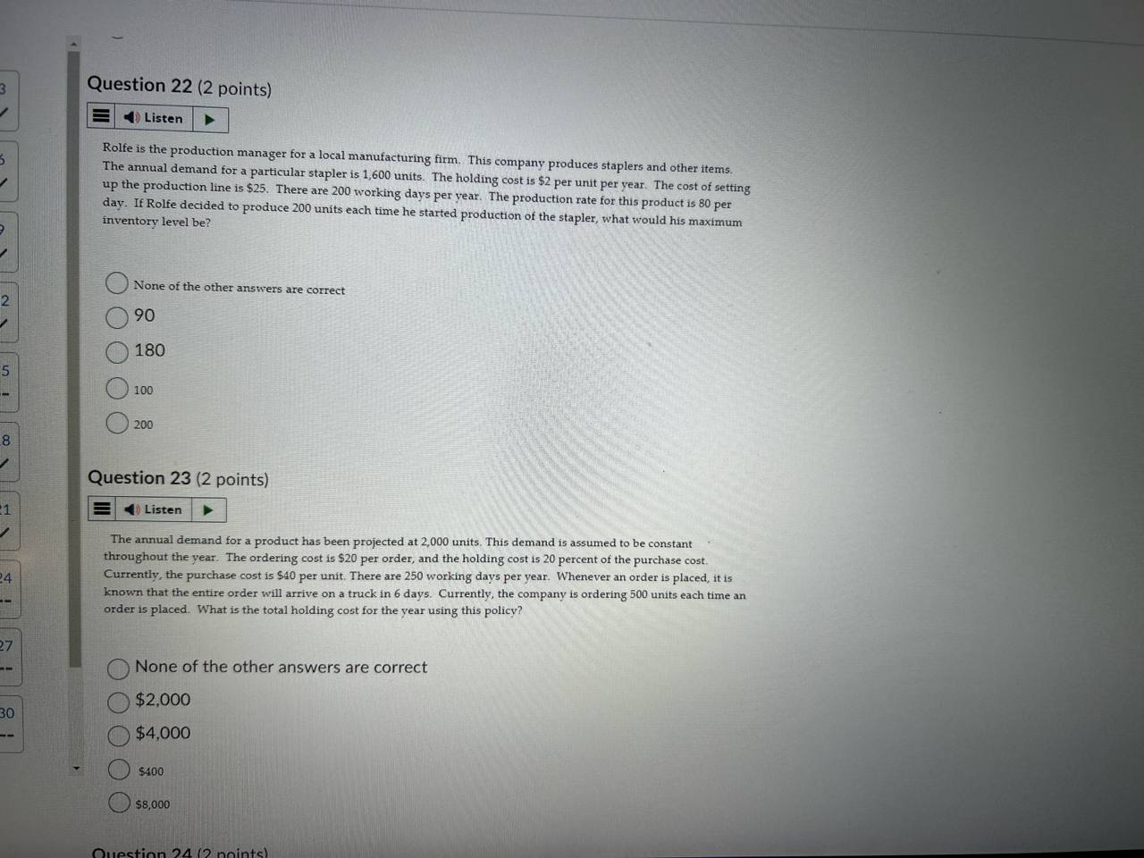 answer Question 22 (2 points) Listen Rolfe is the