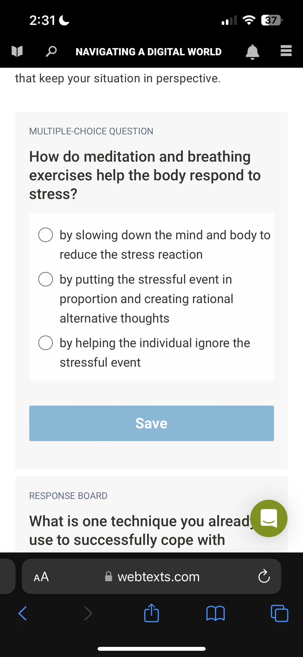 Answer 2:31 LT L NAVIGATING A DIGITAL WORLD that