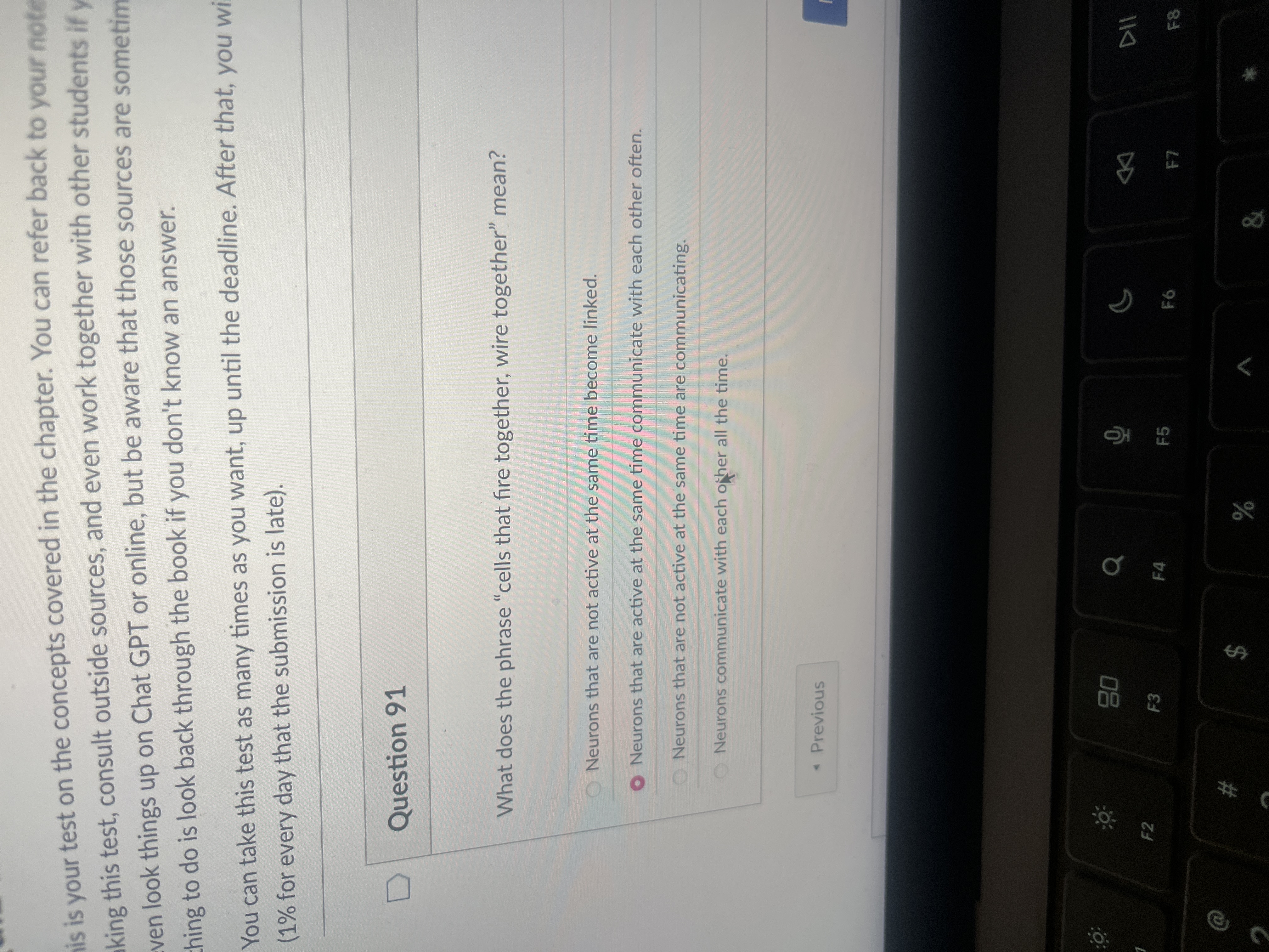 answer is is your test on the concepts covered in