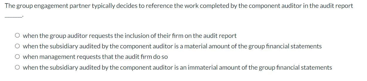 answer The group engagement partner typically