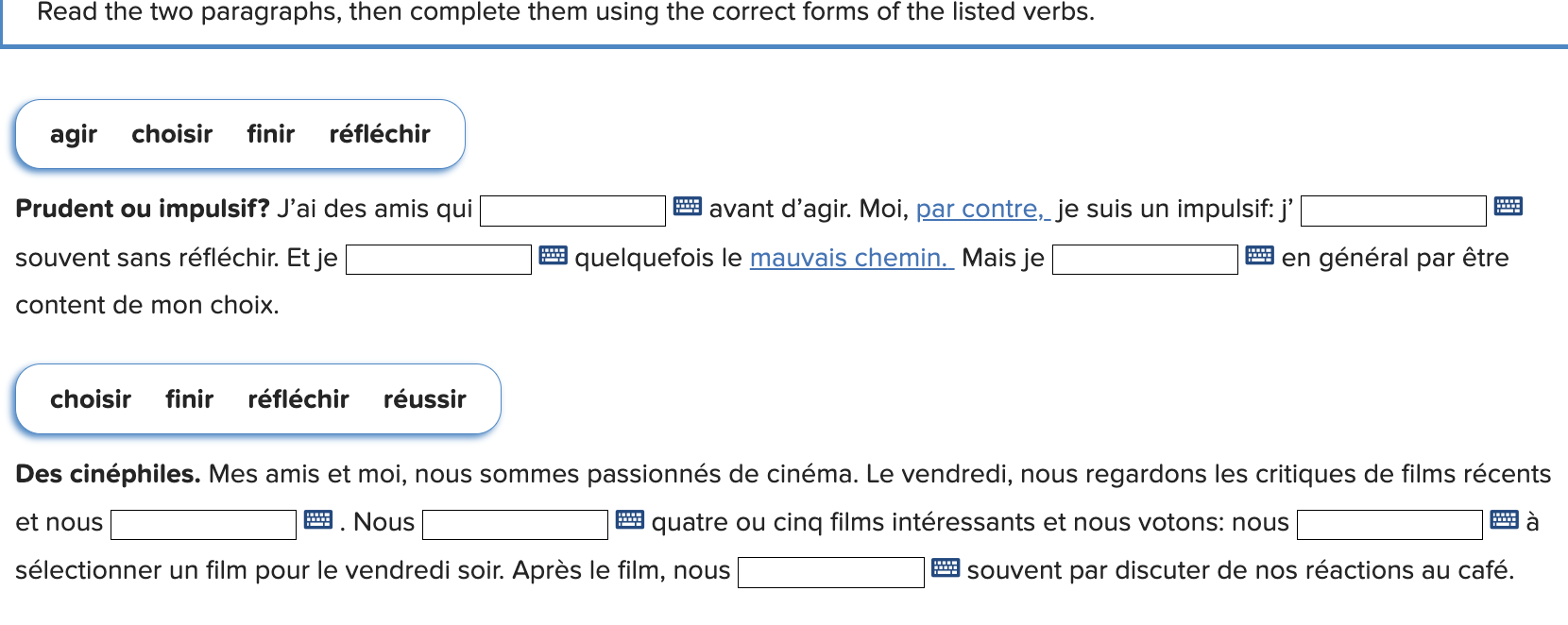 fill in blanks Read the two paragraphs, then