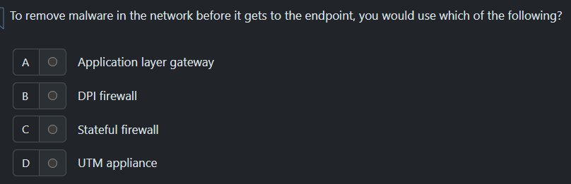 answer To remove malware in the network before it