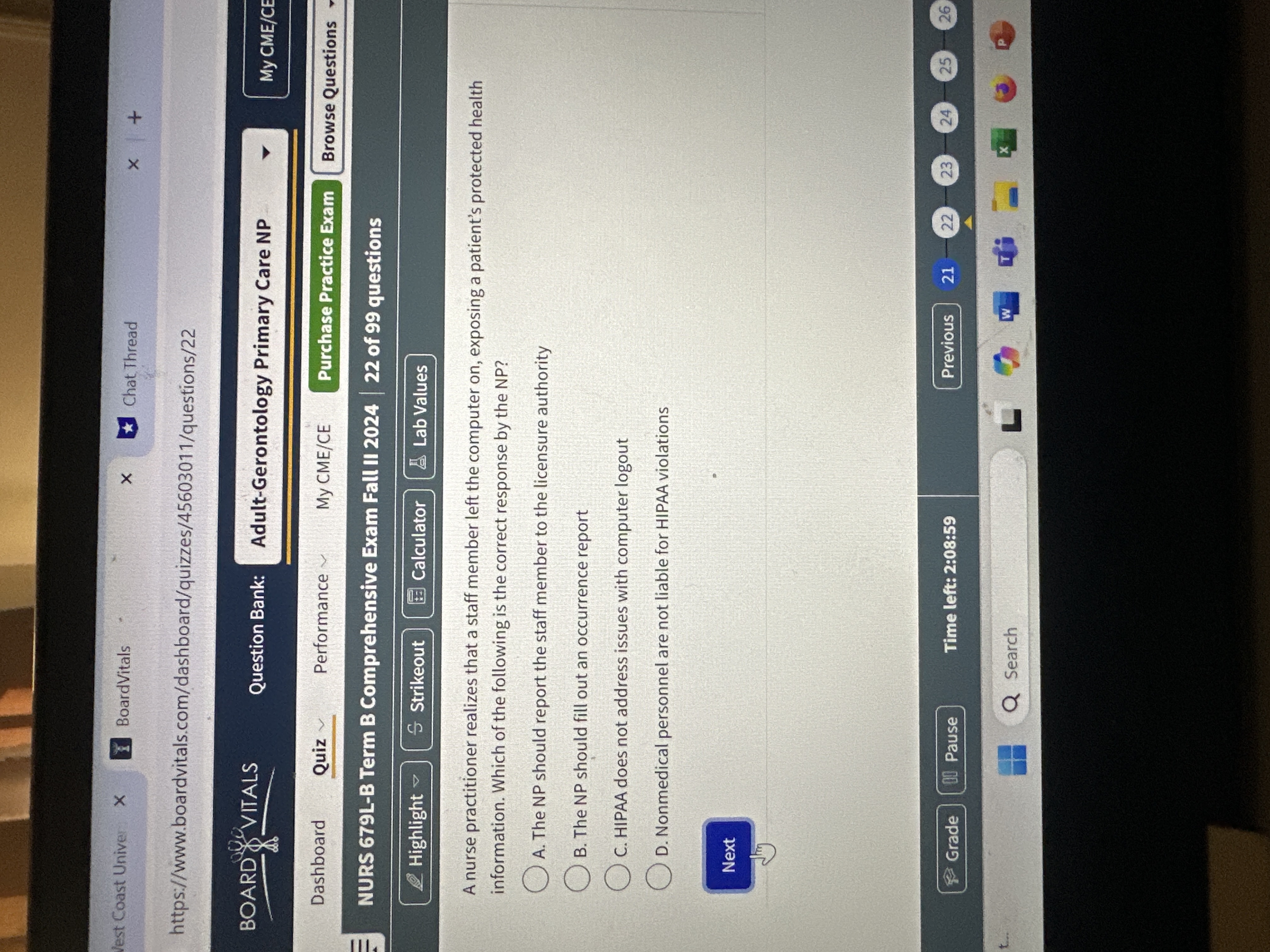 Answer est Coast Univer X BoardVitals X Chat