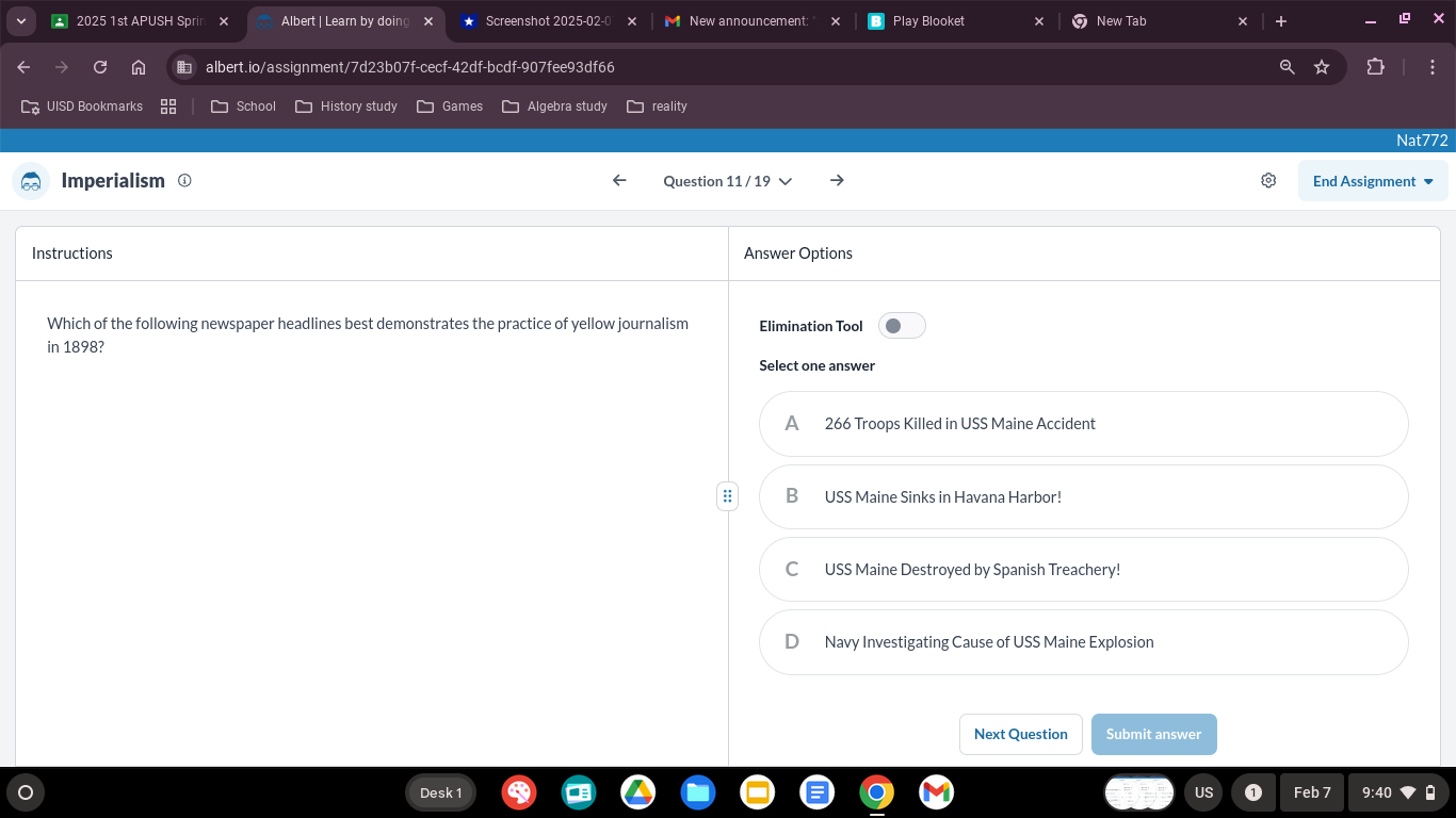 answer 2025 1st APUSH Sprin > Albert | Learn by