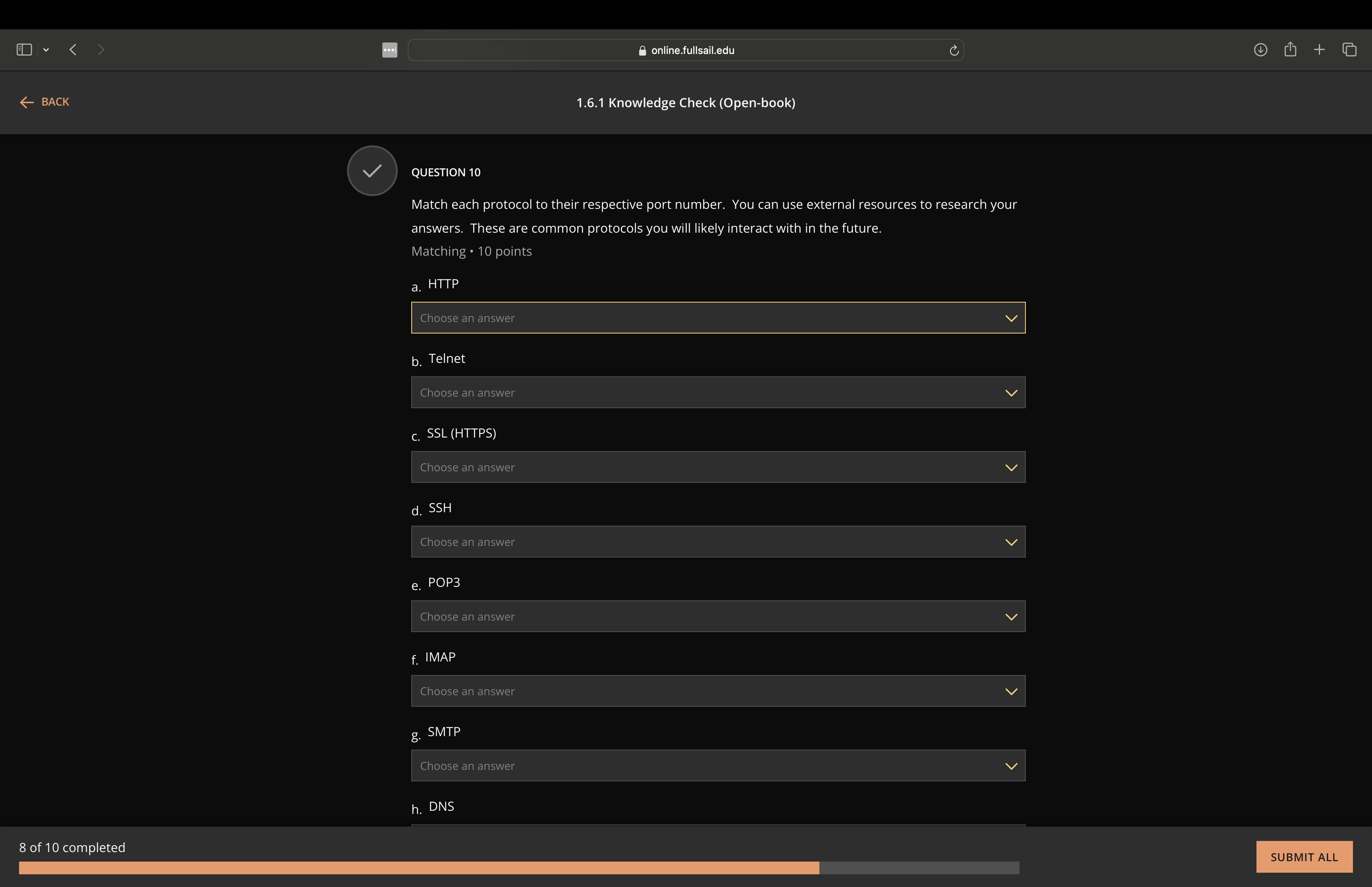 answer < ... online.fullsail.edu C + BACK 1.6.1