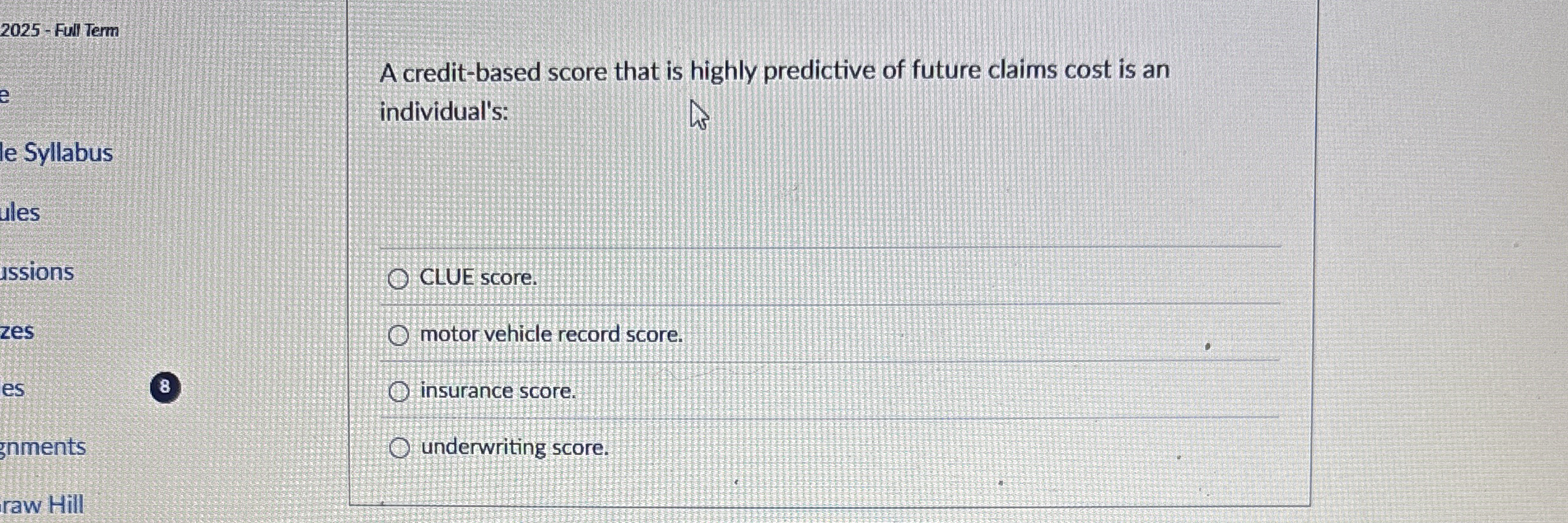 2 0 2 5 - Full Term A credit - based score that