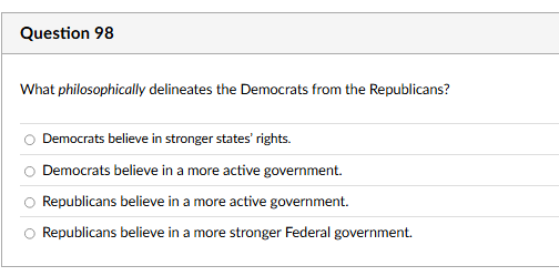 answer Question 98 What philosophically