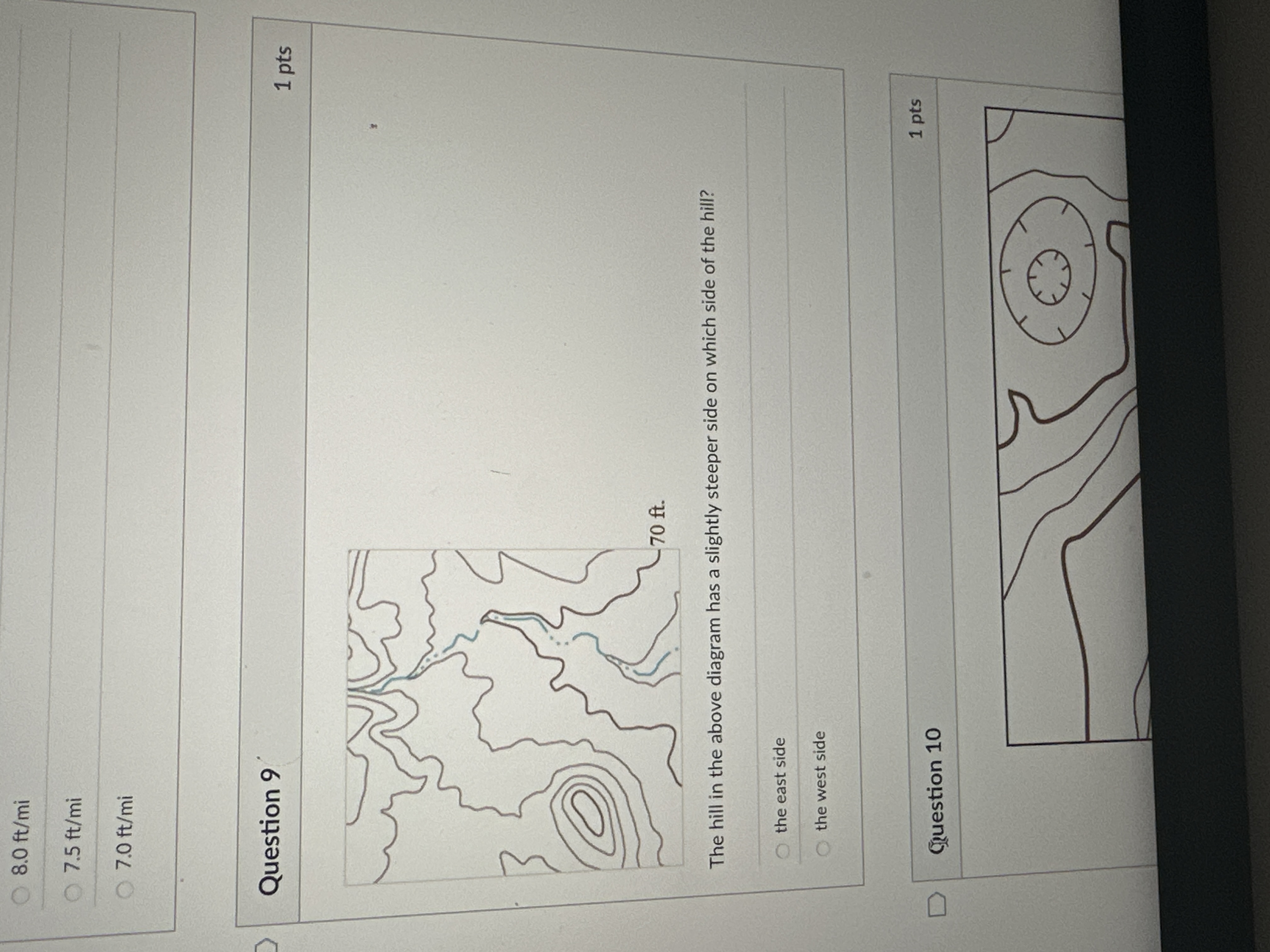 Answer the questions 8.0 ft/mi 7.5 ft/mi 7.0