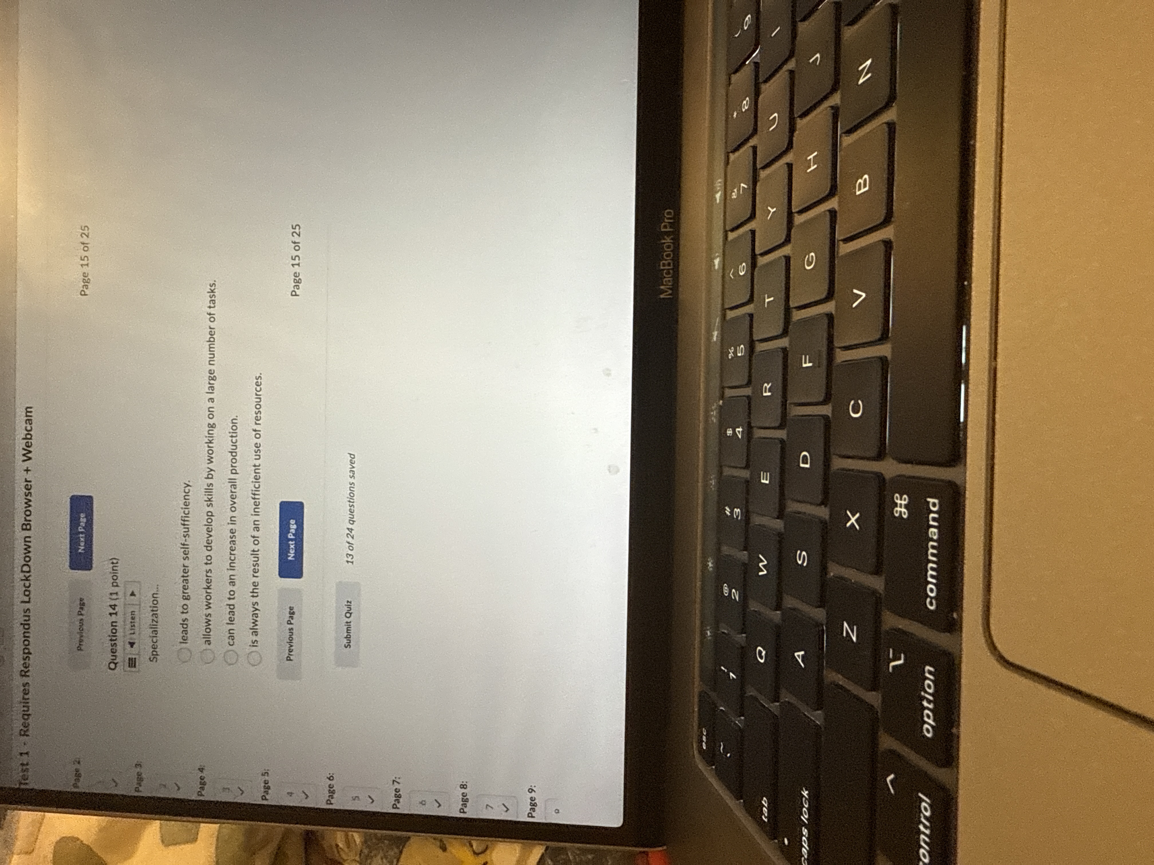 Answer Test 1 - Requires Respondus LockDown