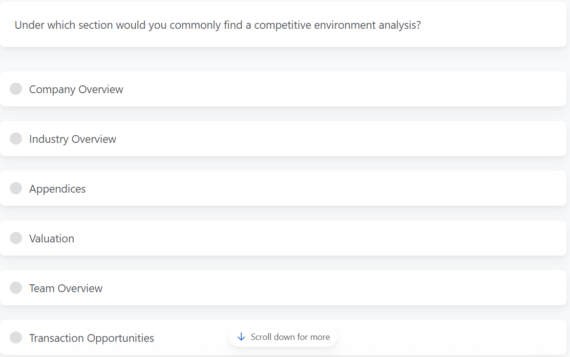answer the question Under which section would you