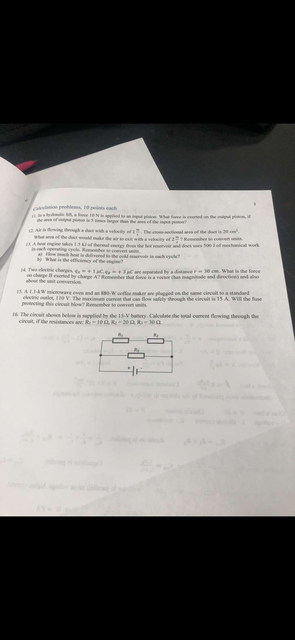 Answer Calculation problems, 10 points each . In