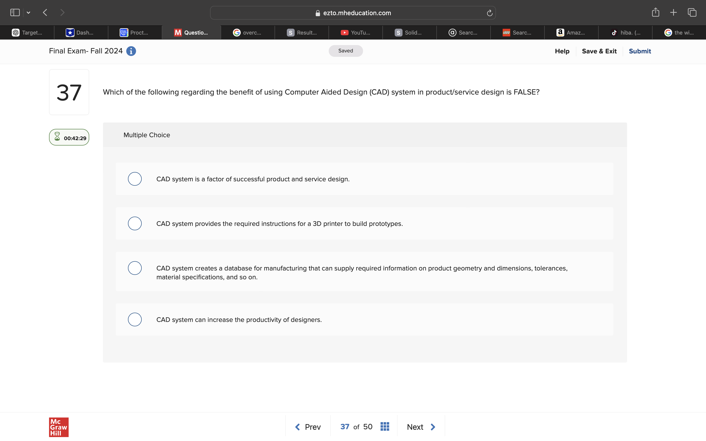answer @ ezto.mheducation.com M Questio... Final