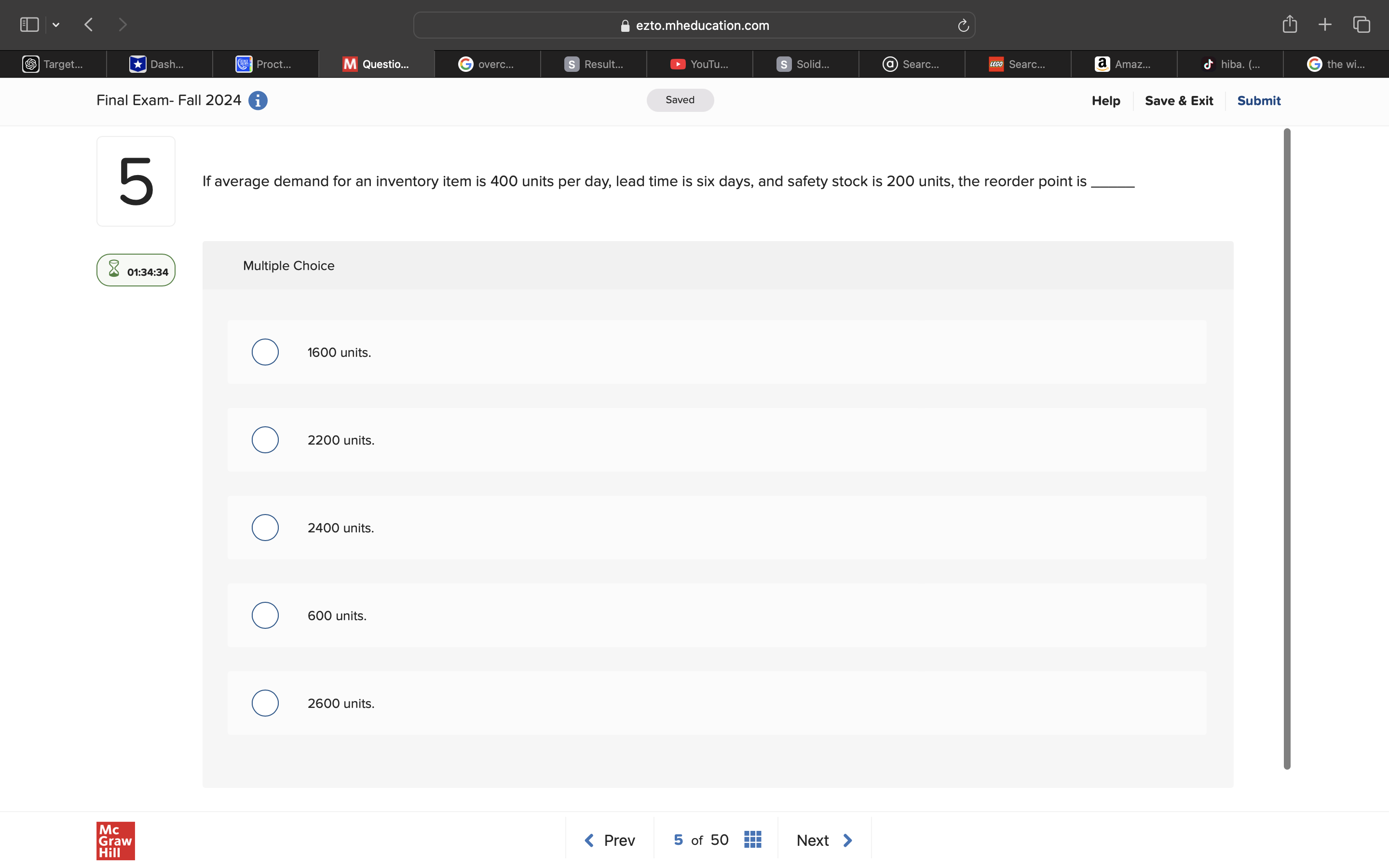 answer @ ezto.mheducation.com S M Questio...