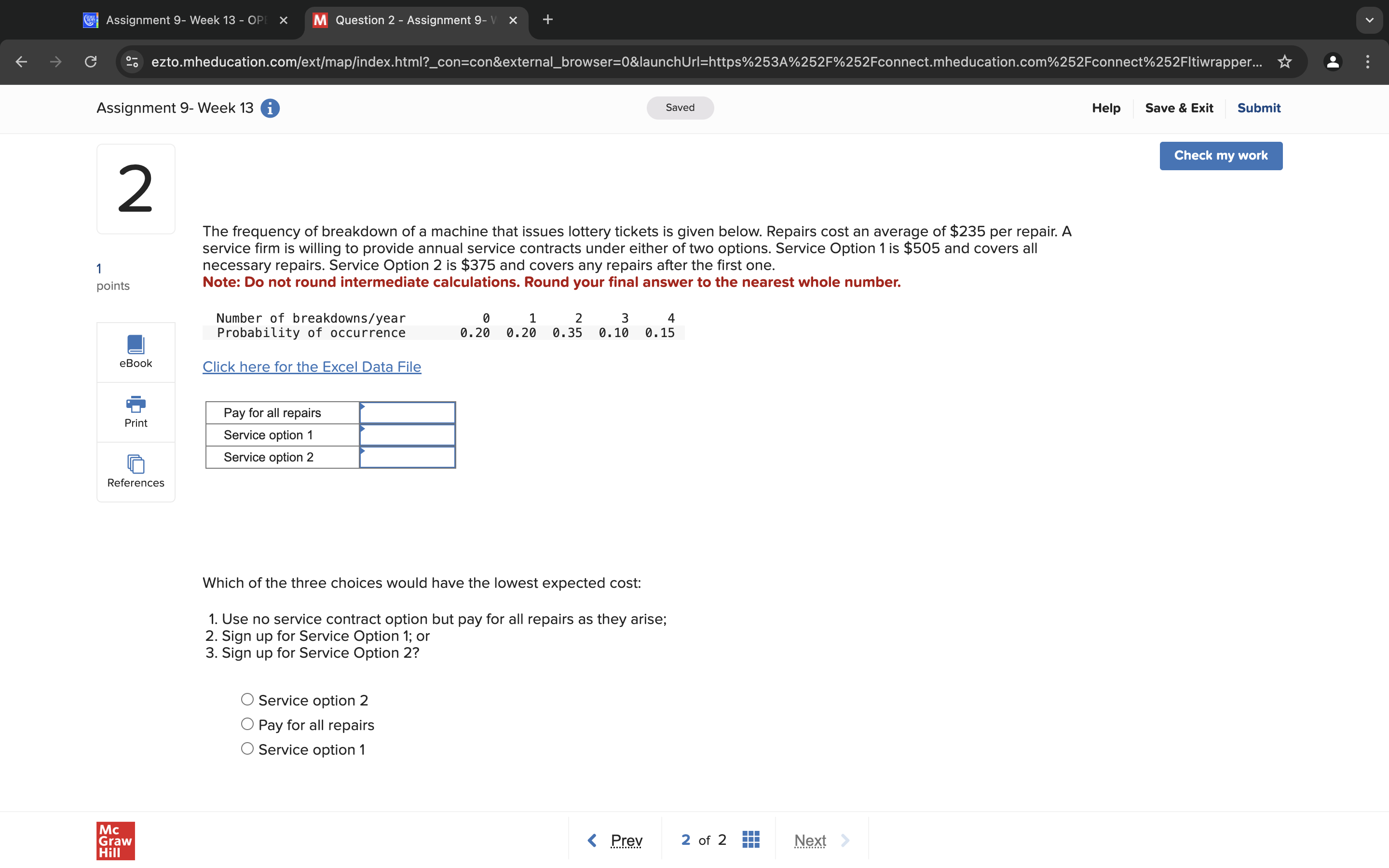 answer Q;j'] Assignment 9- Week 13 - O X M