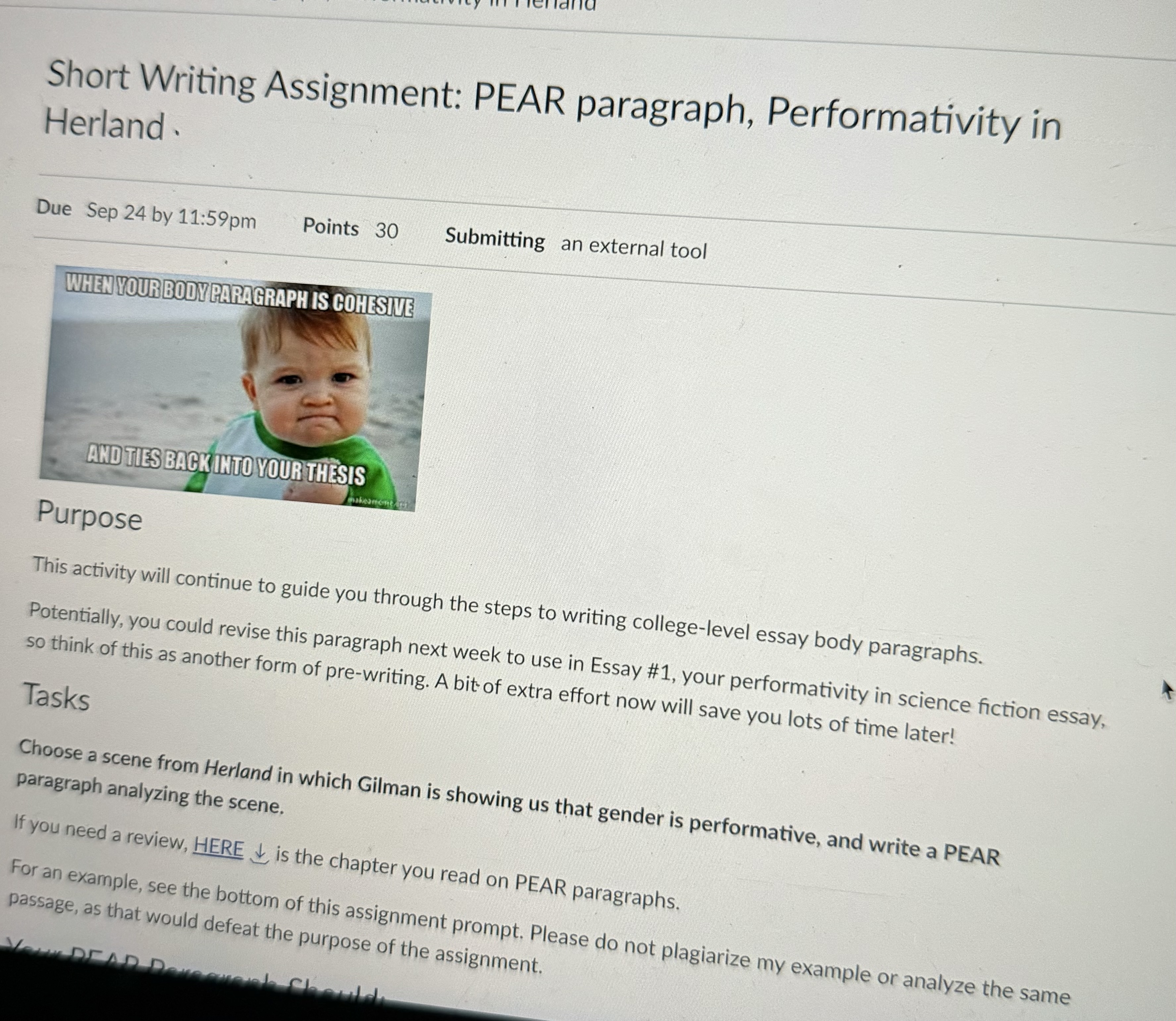 Can you please help me with pear paragraph I'm