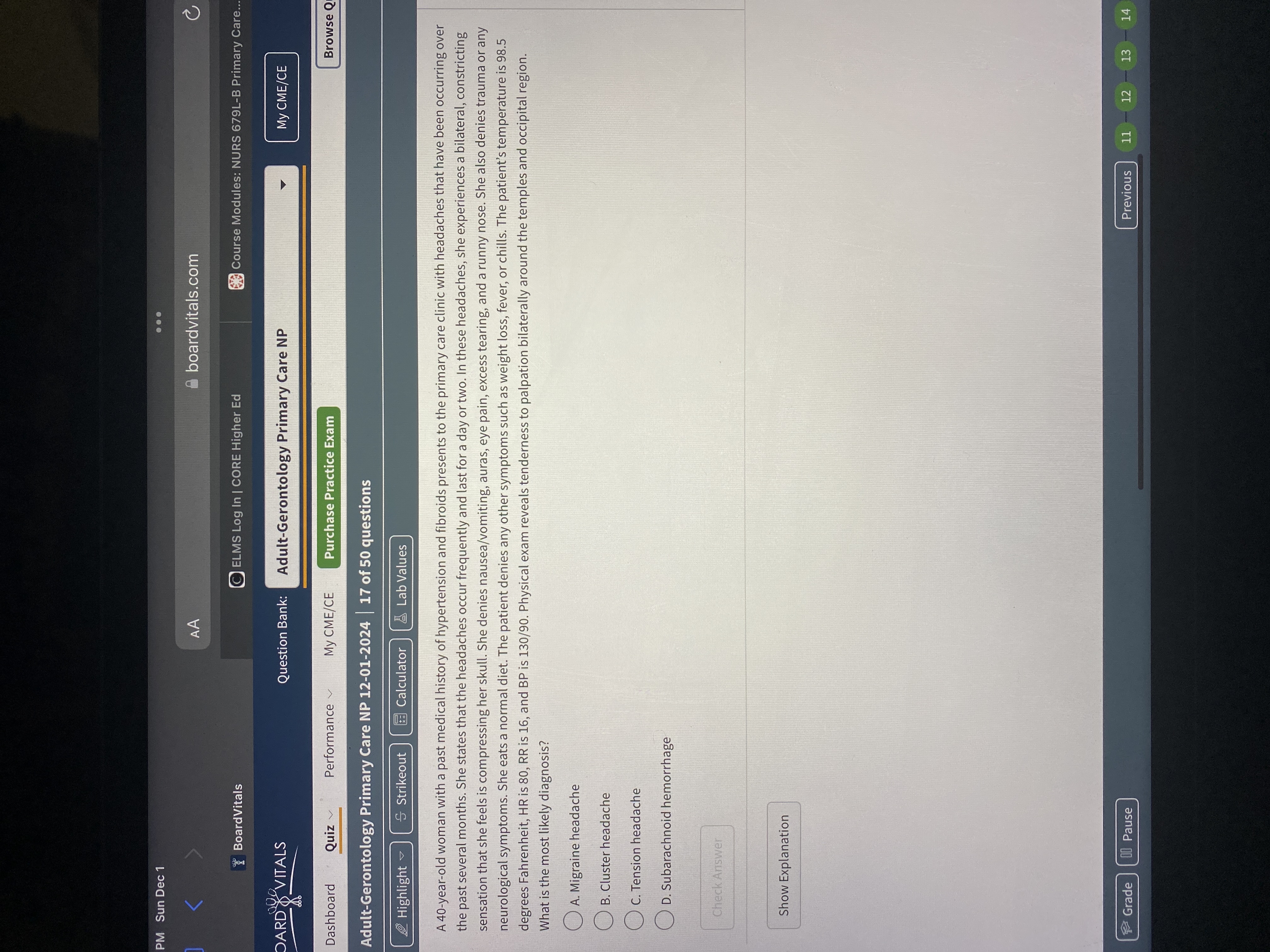 Answer PM Sun Dec 1 .. . AA boardvitals.com C