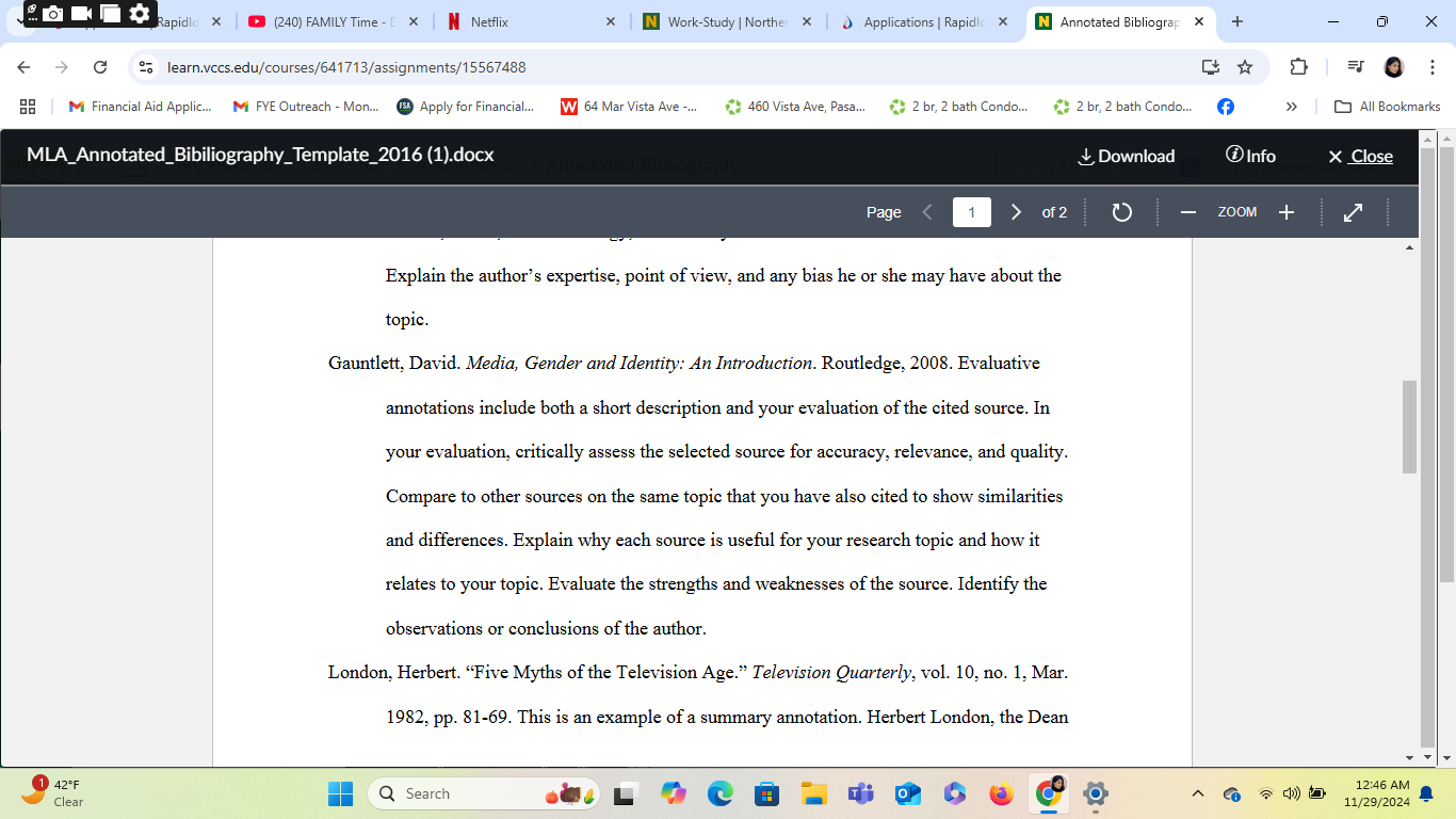 Work on an annotated bibliography (you can use