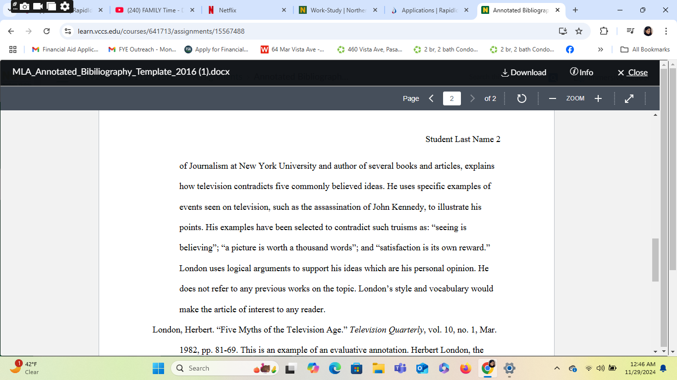 Work on an annotated bibliography (you can use