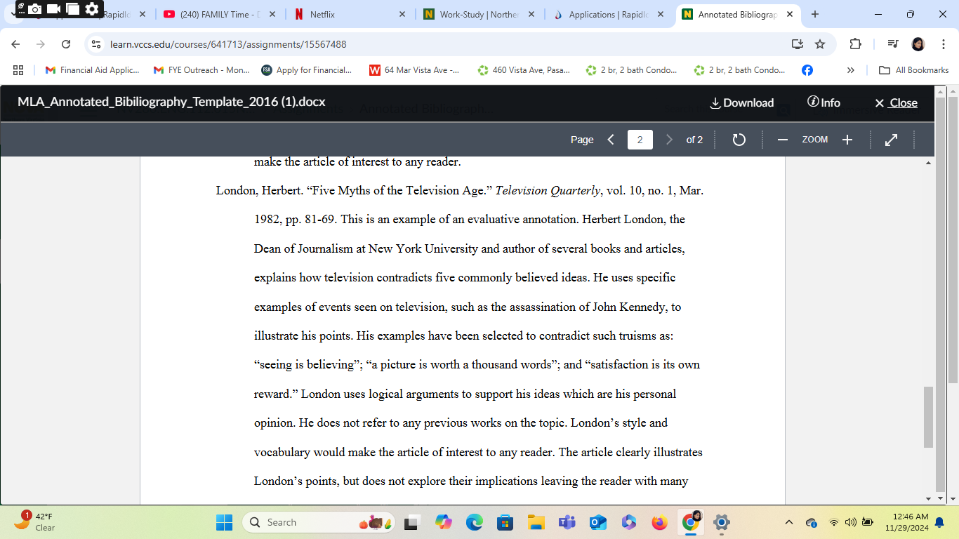 Work on an annotated bibliography (you can use