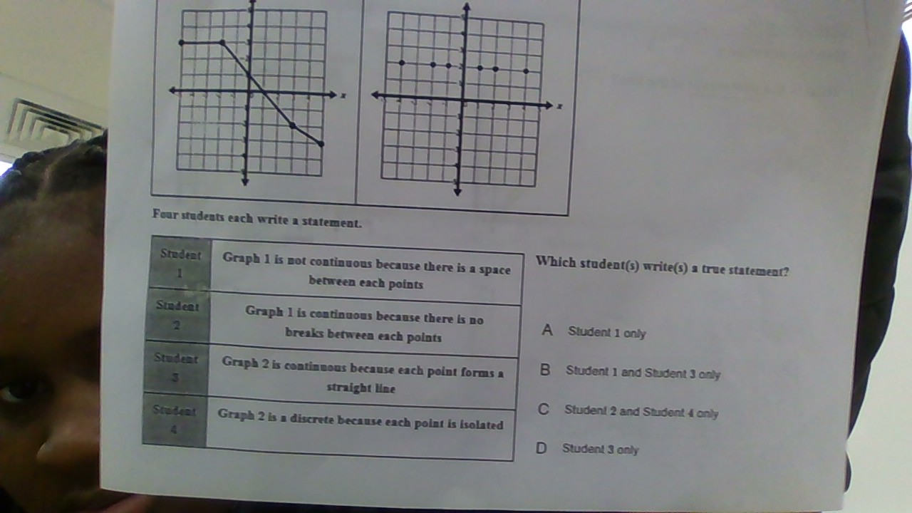 answer Four students each write a statement.