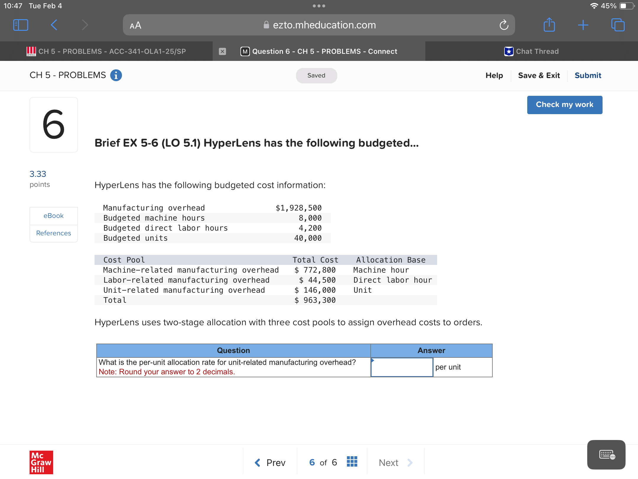 Answer 10:47 Tue Feb 4 . . . 45%O AA