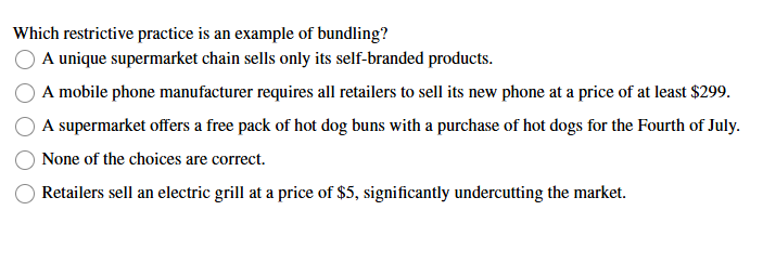 answer Which restrictive practice is an example