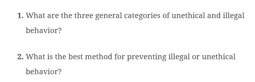 how to answer 1. What are the three general