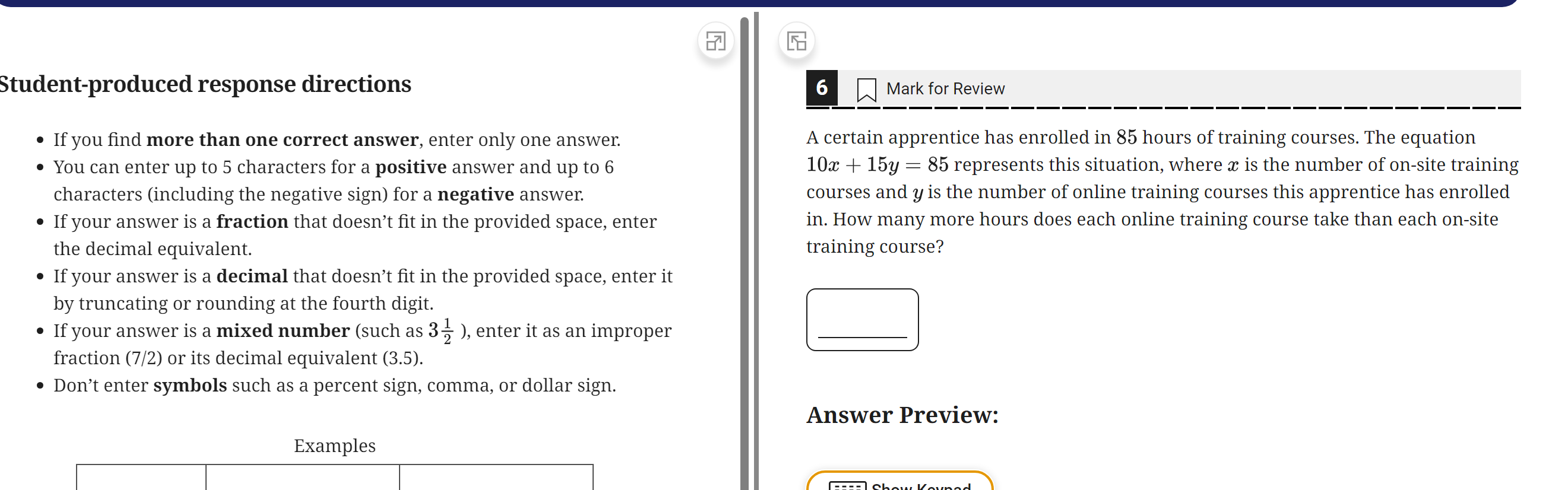 answer =d B3 Student-produced response directions
