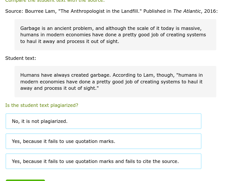 Is the student text plagiarized? Source: Bourree