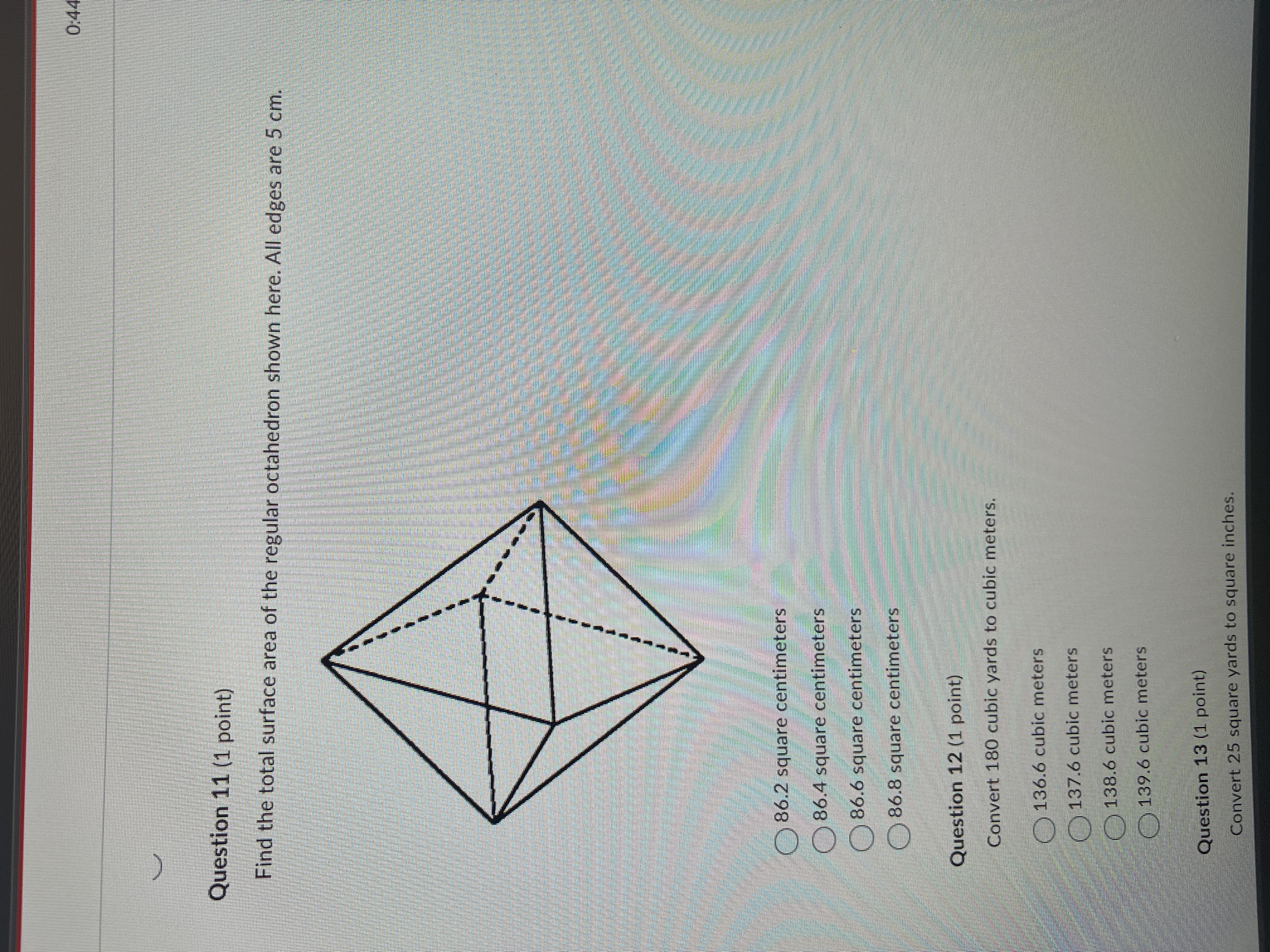 Answer Question 11 (1 point) Find the total