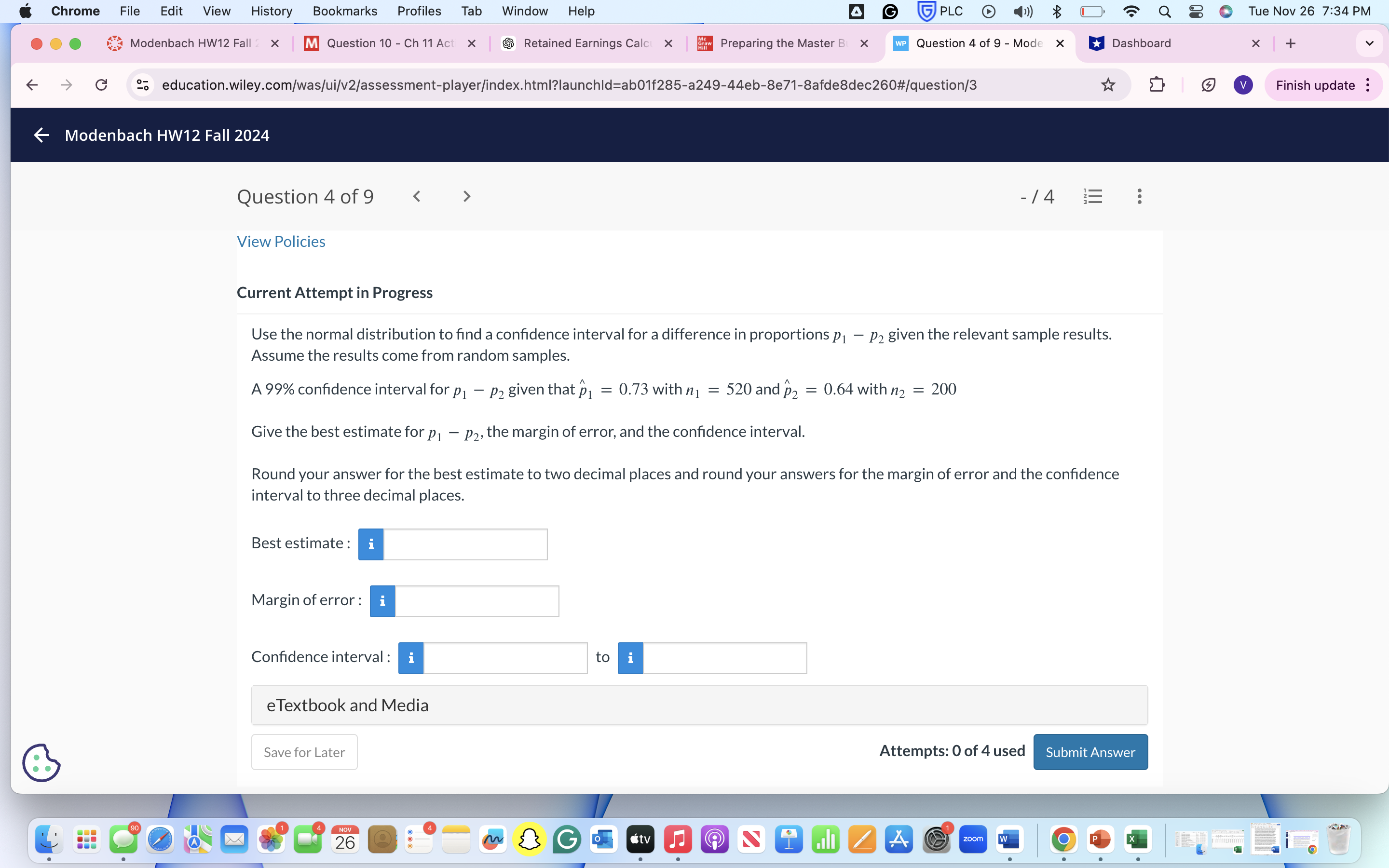 answer Chrome File Edit View History Bookmarks