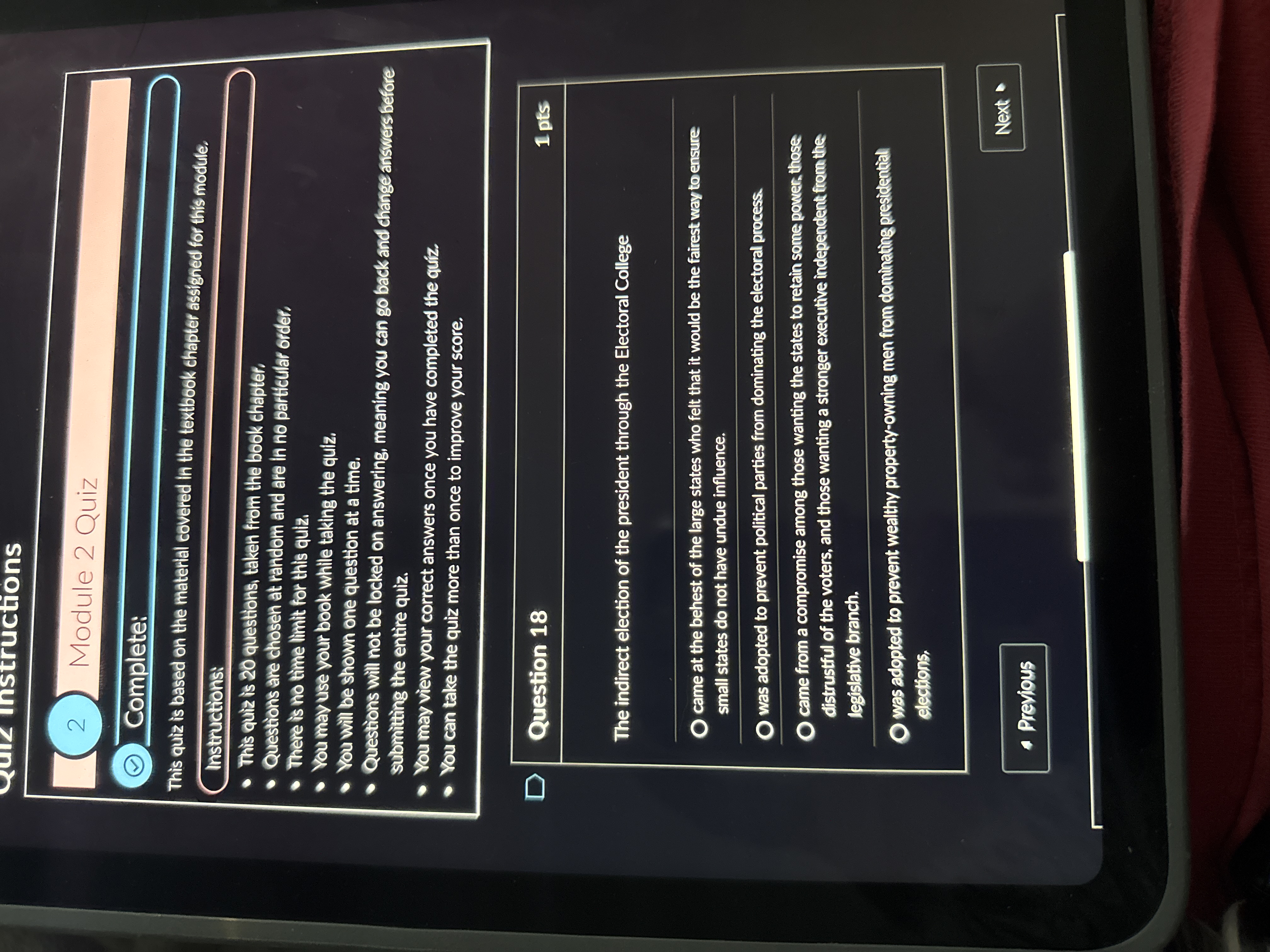 answer Quiz Instructions 2 Module 2 Quiz