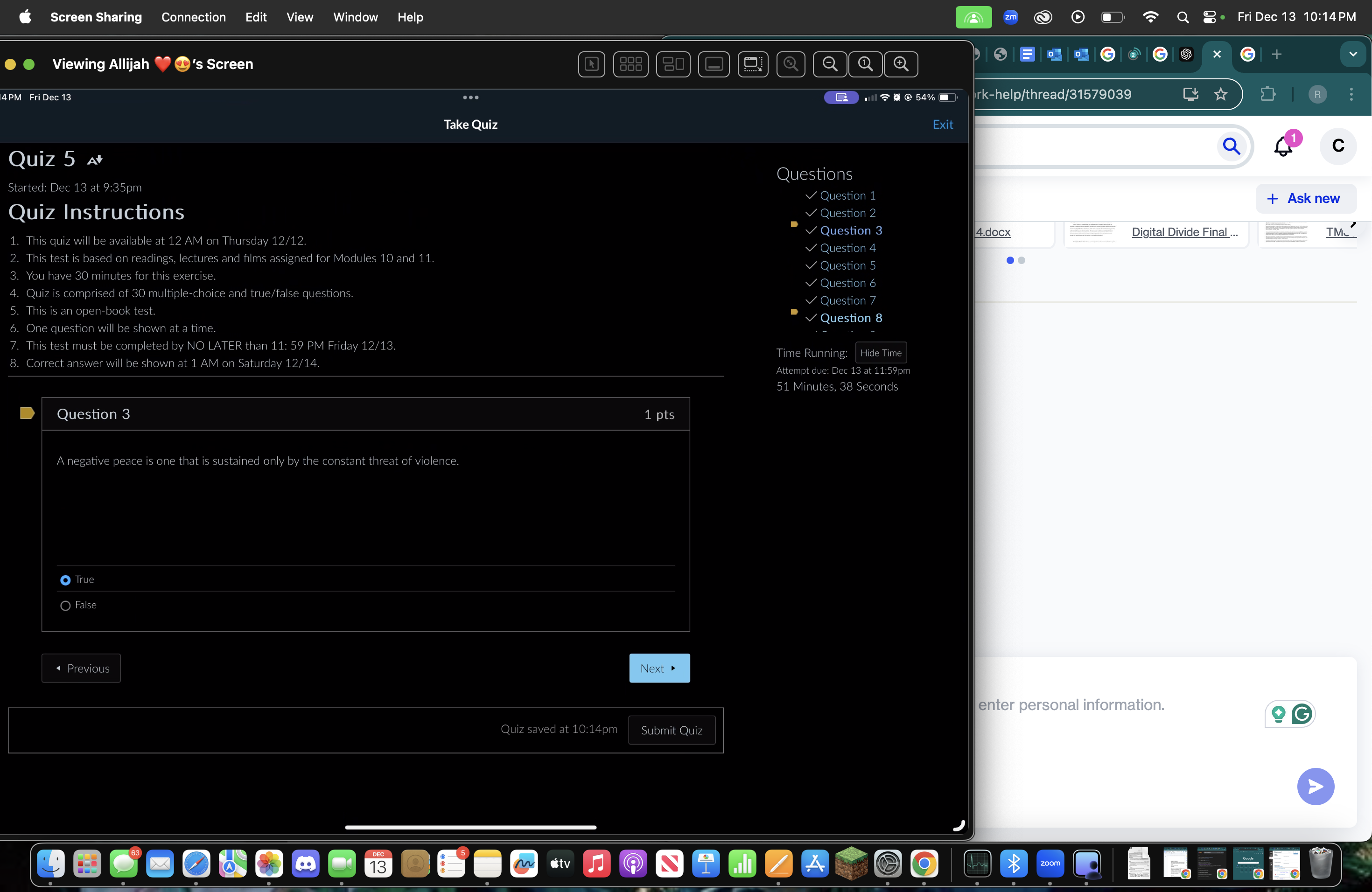 Ansewr Screen Sharing Connection Edit View Window