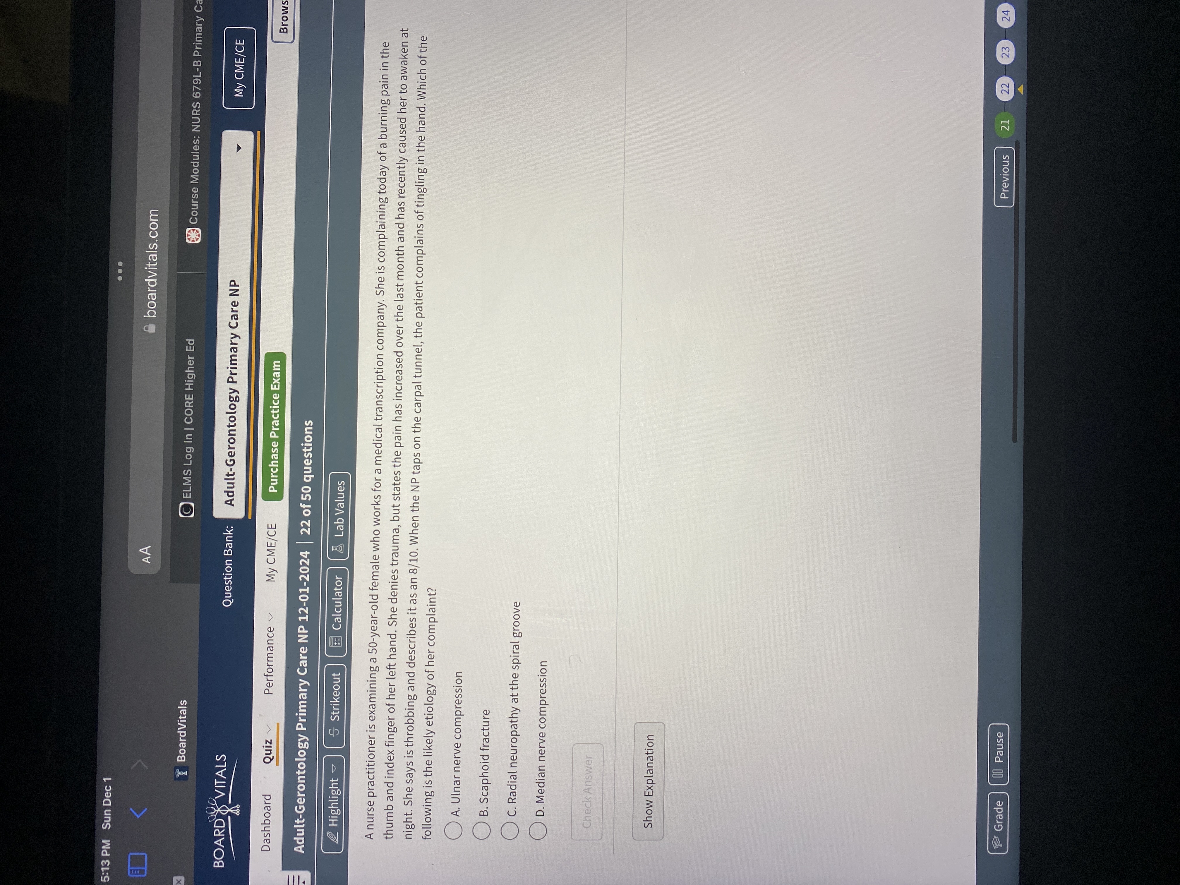 Answer 5:13 PM Sun Dec 1 . . . AA boardvitals.com