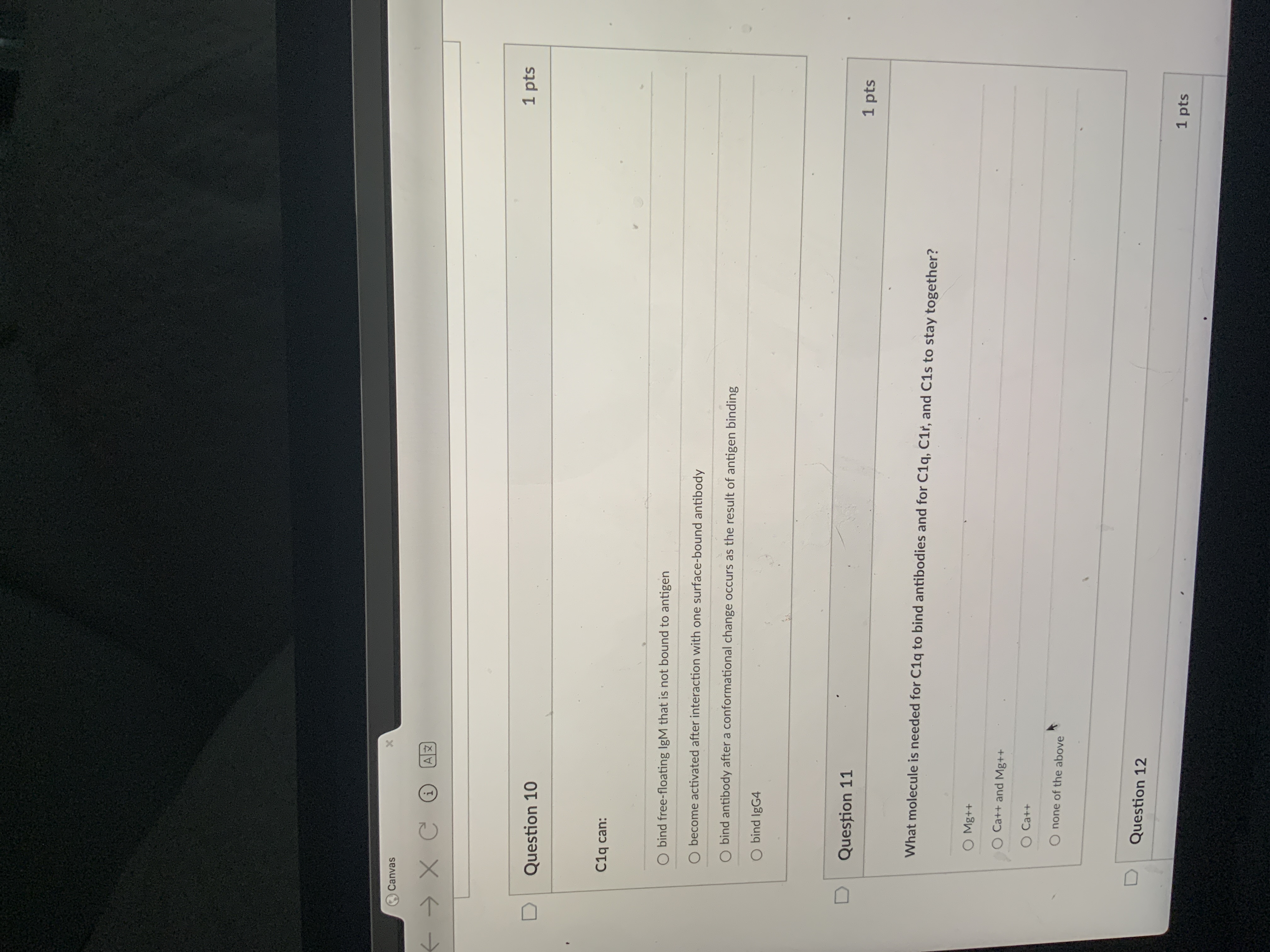 IDENTIFY CORRECT ANSWWE ONLY Canvas ( - X C H A Z