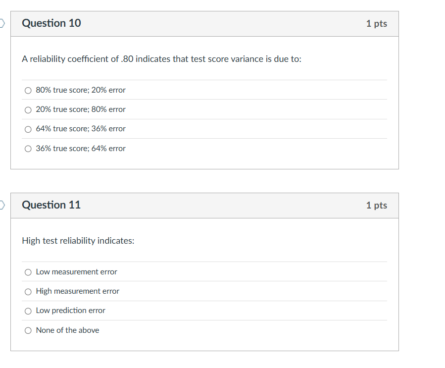 answer Question 10 1 pts A reliability