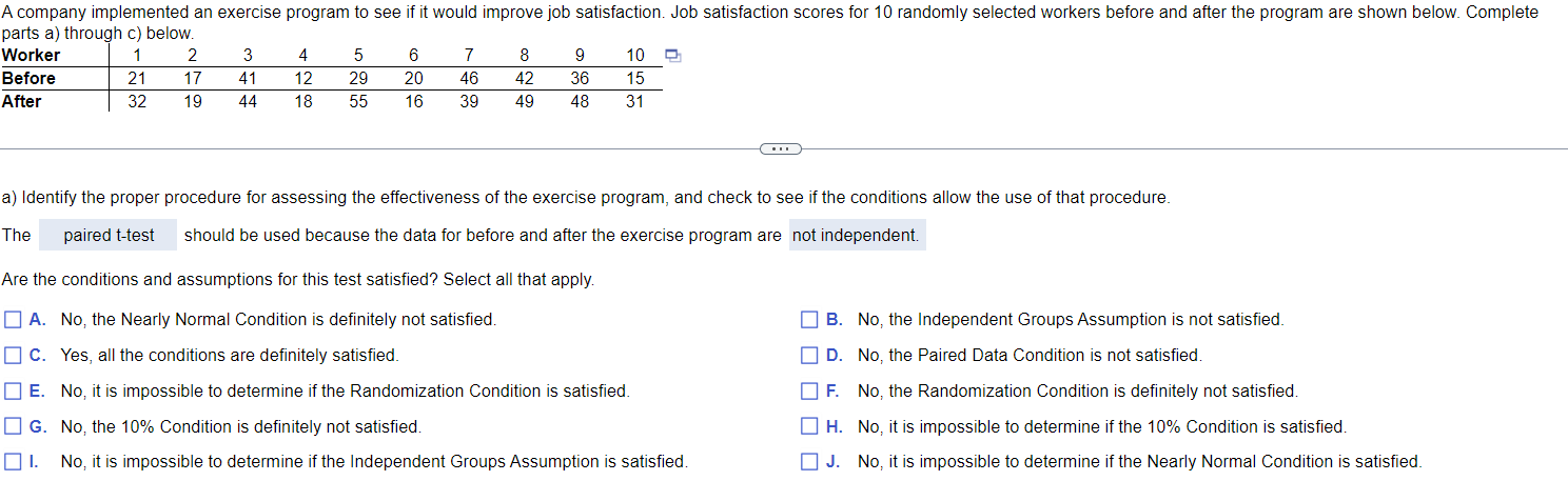 answer part 2 A company implemented an exercise