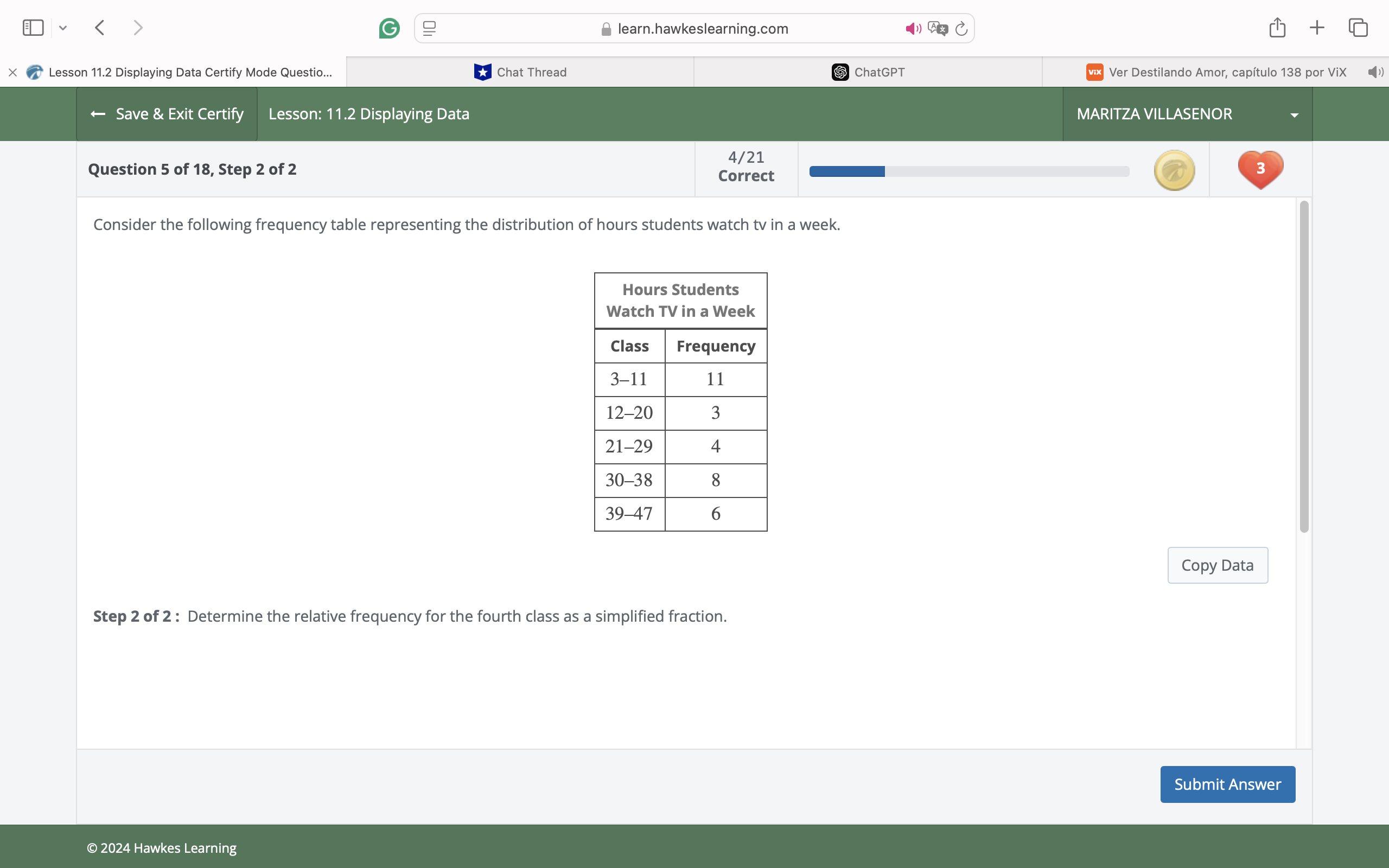 asnwer G 2 learn.hawkeslearning.com + X Lesson