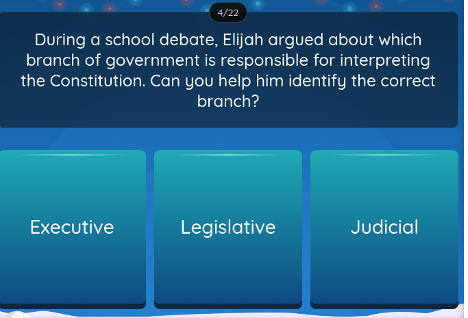 answer 4/22 During a school debate, Elijah argued